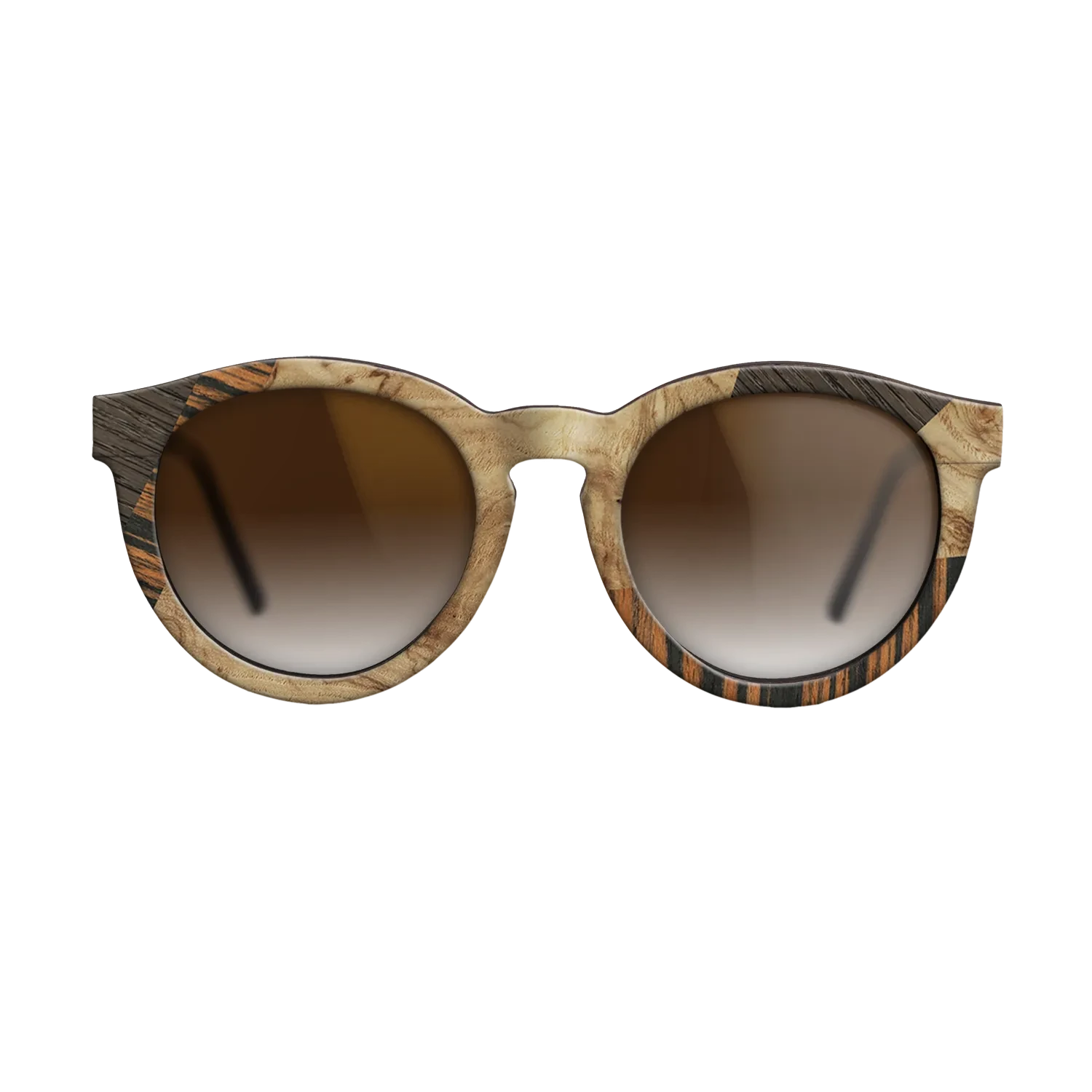 Walnut: Straight Grain,Italian Ebony,Fumed Oak,Olive Burl: Mosaic - The Rebel - Round - 1387 - SIRIS wood optic