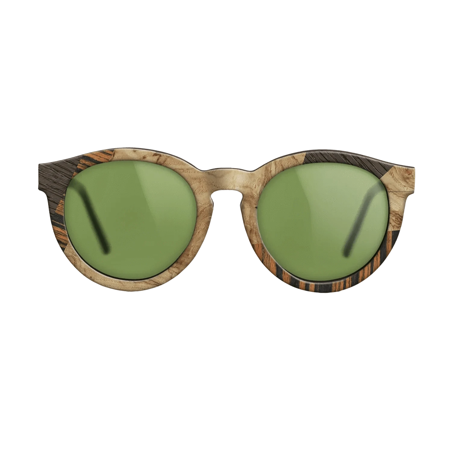 Walnut: Straight Grain,Italian Ebony,Fumed Oak,Olive Burl: Mosaic - The Rebel - Round - 1387 - SIRIS wood optic
