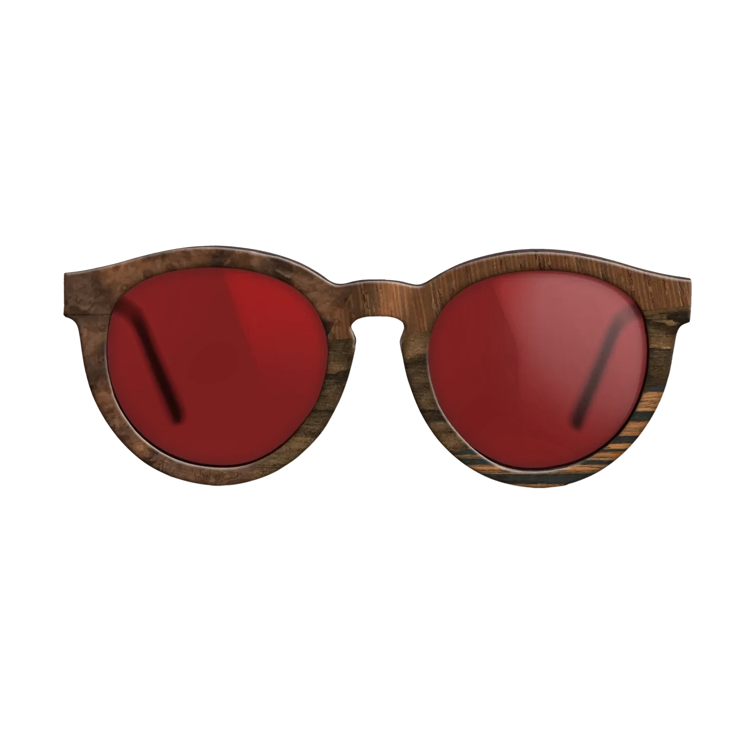 Santos Rosewood Dark,Poplar Dyed: Red,Wenge,Walnut Burl,Ziricote Dark Quartered: Bauhaus - The Rebel - Round - 1013 - SIRIS wood optic