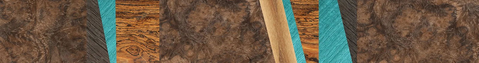 Bocote,Walnut Burl,Poplar Dyed: Turquoise,Fumed Oak,Royal White Ebony: Fractal - The Rebel - Round - 1541 - SIRIS wood optic