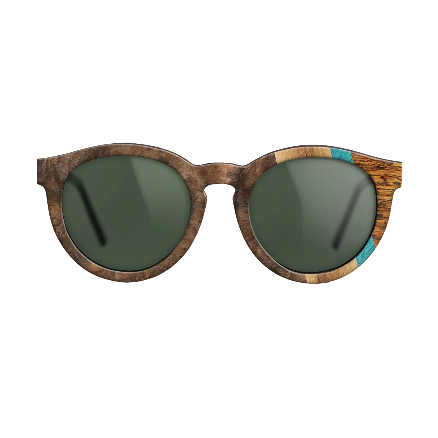 Bocote,Walnut Burl,Poplar Dyed: Turquoise,Fumed Oak,Royal White Ebony: Fractal - The Rebel - Round - 1541 - SIRIS wood optic