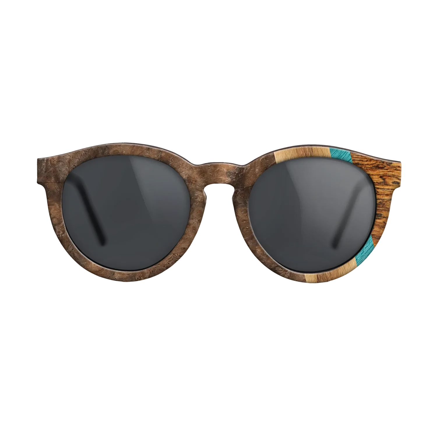 Bocote,Walnut Burl,Poplar Dyed: Turquoise,Fumed Oak,Royal White Ebony: Fractal - The Rebel - Round - 1541 - SIRIS wood optic