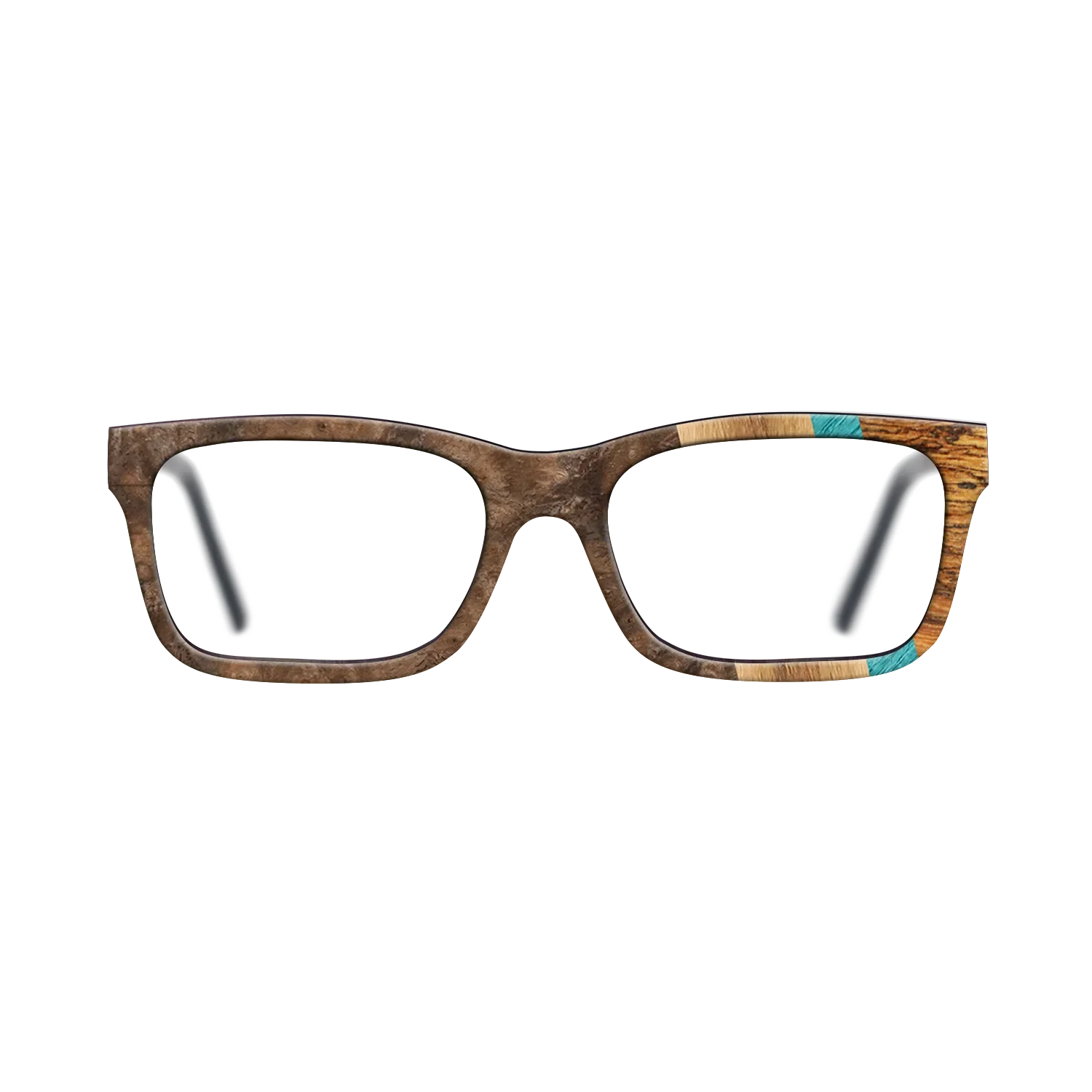 Bocote,Walnut Burl,Poplar Dyed: Turquoise,Fumed Oak,Royal White Ebony: Fractal - The Sage - Rectangle - 1541 - SIRIS wood optic