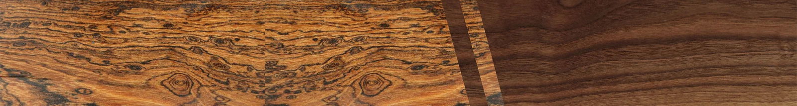 Bocote,Walnut Claro Dark: Splice - The Hero - Square - SIRIS wood optic