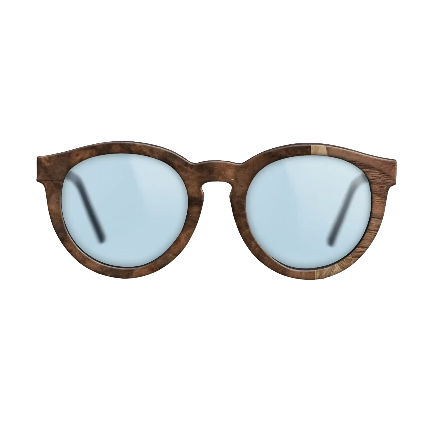 Walnut Burl,Walnut Claro Dark,Poplar Dyed: Baby Blue,Fumed Oak: Fractal - The Rebel - Round - 1403 - SIRIS wood optic