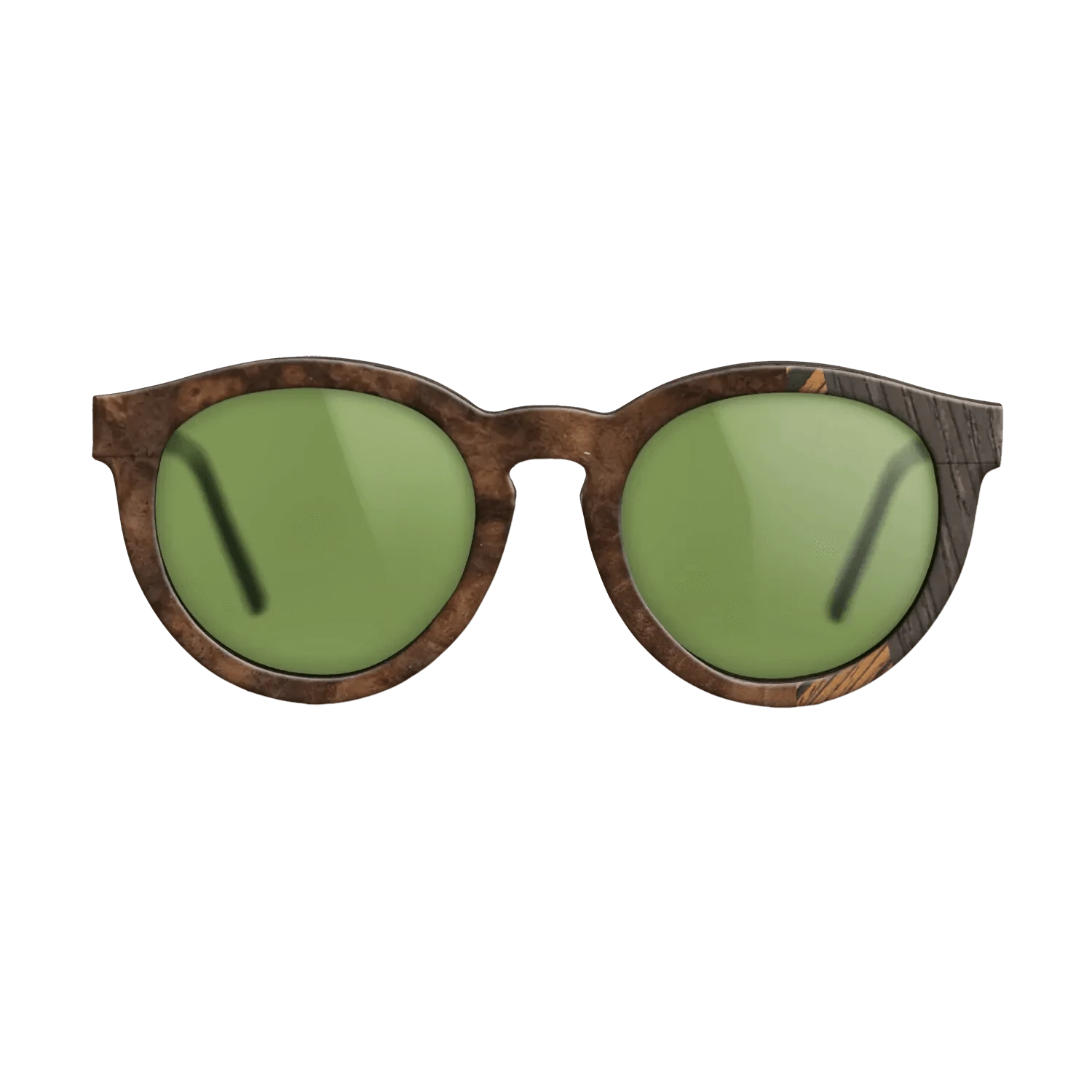 Italian Ebony,Walnut Burl,Poplar Dyed: Red,Walnut: Straight Grain: Fractal - The Rebel - Round - 875 - SIRIS wood optic