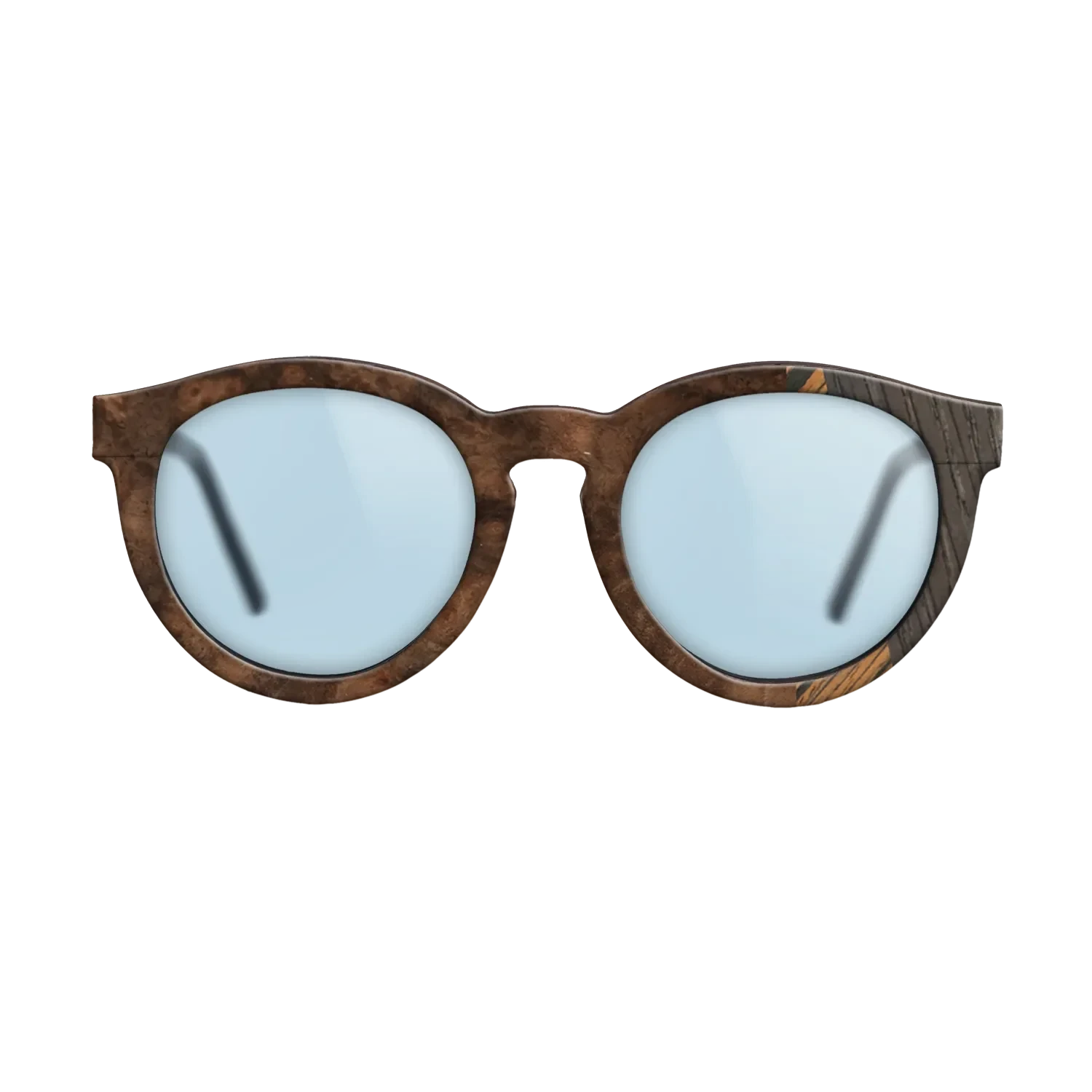 Italian Ebony,Walnut Burl,Poplar Dyed: Red,Walnut: Straight Grain: Fractal - The Rebel - Round - 875 - SIRIS wood optic