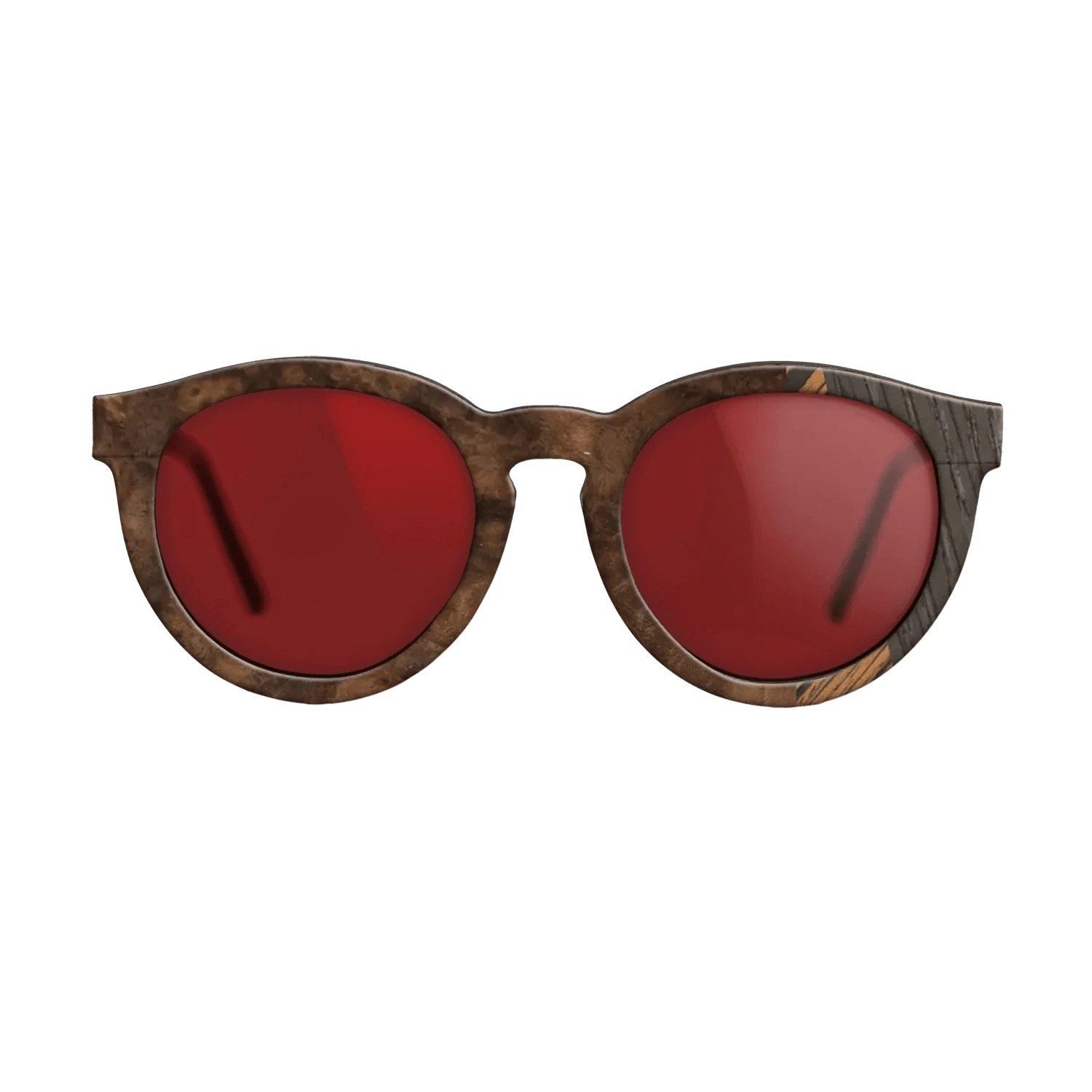 Italian Ebony,Walnut Burl,Poplar Dyed: Red,Walnut: Straight Grain: Fractal - The Rebel - Round - 875 - SIRIS wood optic