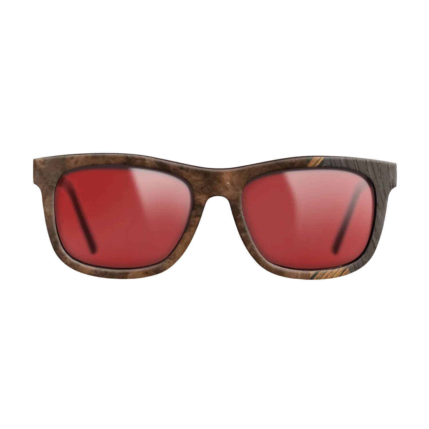 Italian Ebony,Walnut Burl,Poplar Dyed: Red,Walnut: Straight Grain: Fractal - The Hero - Square - 875 - SIRIS wood optic
