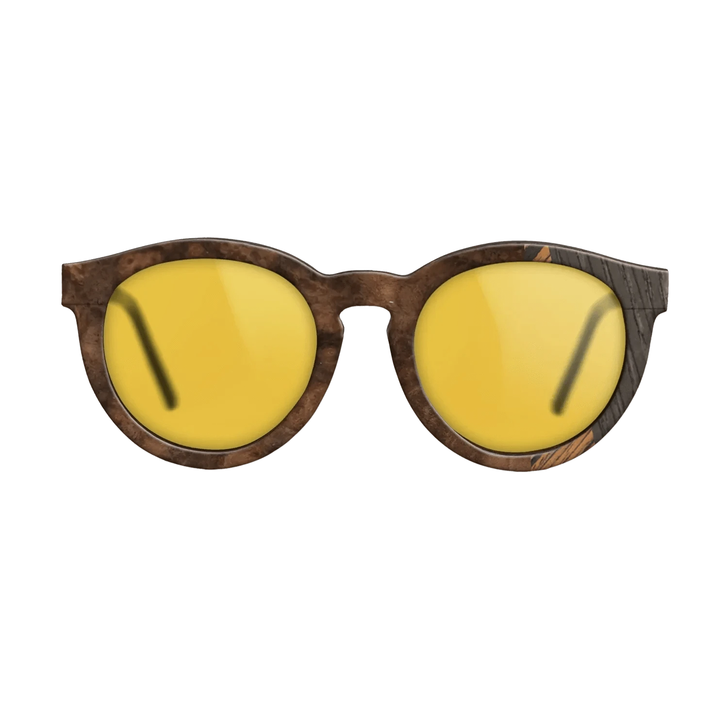 Italian Ebony,Walnut Burl,Poplar Dyed: Red,Walnut: Straight Grain: Fractal - The Rebel - Round - 875 - SIRIS wood optic