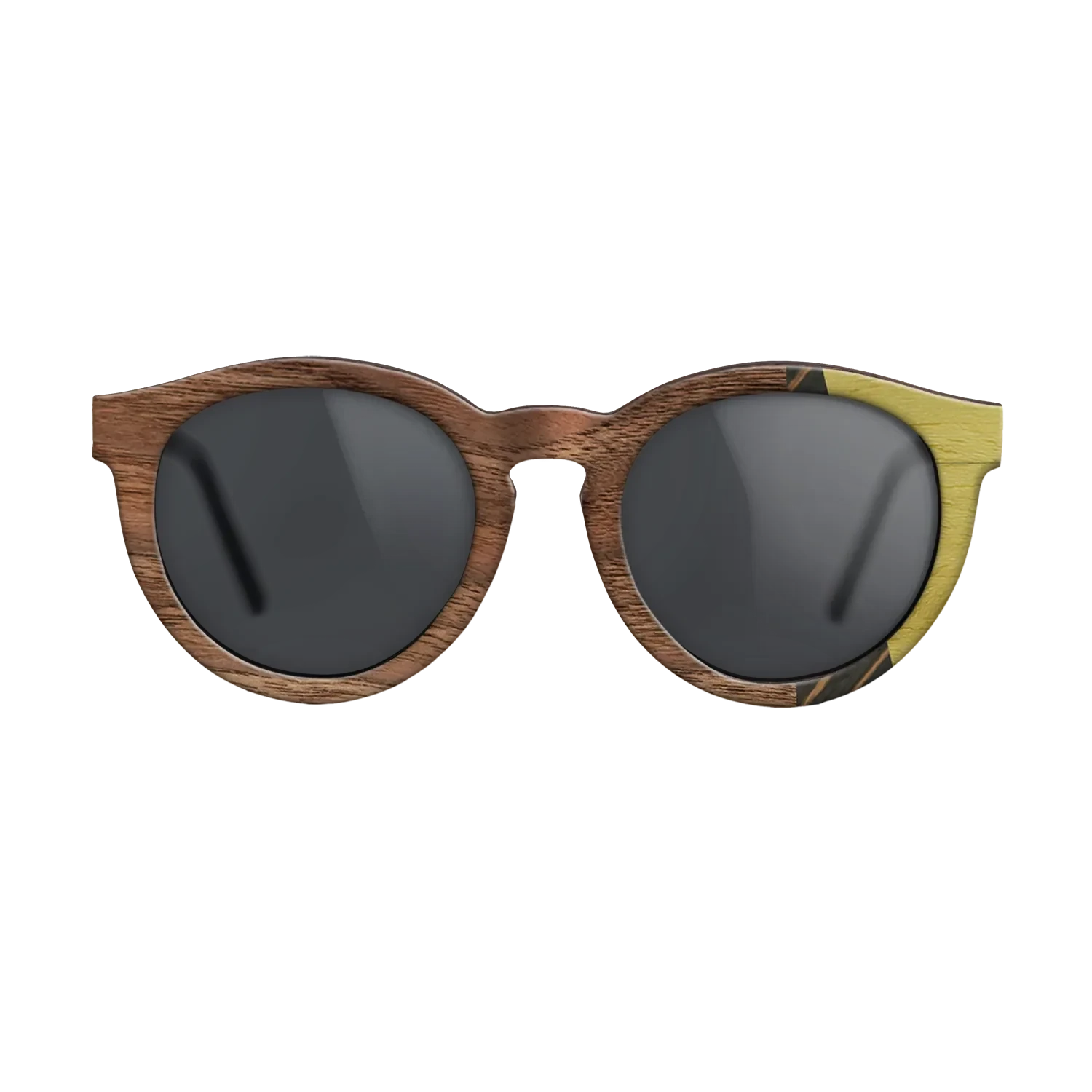 Italian Ebony,Poplar Dyed: Yellow,Walnut: Straight Grain,Walnut Claro Light: Fractal - The Rebel - Round - 1700 - SIRIS wood optic