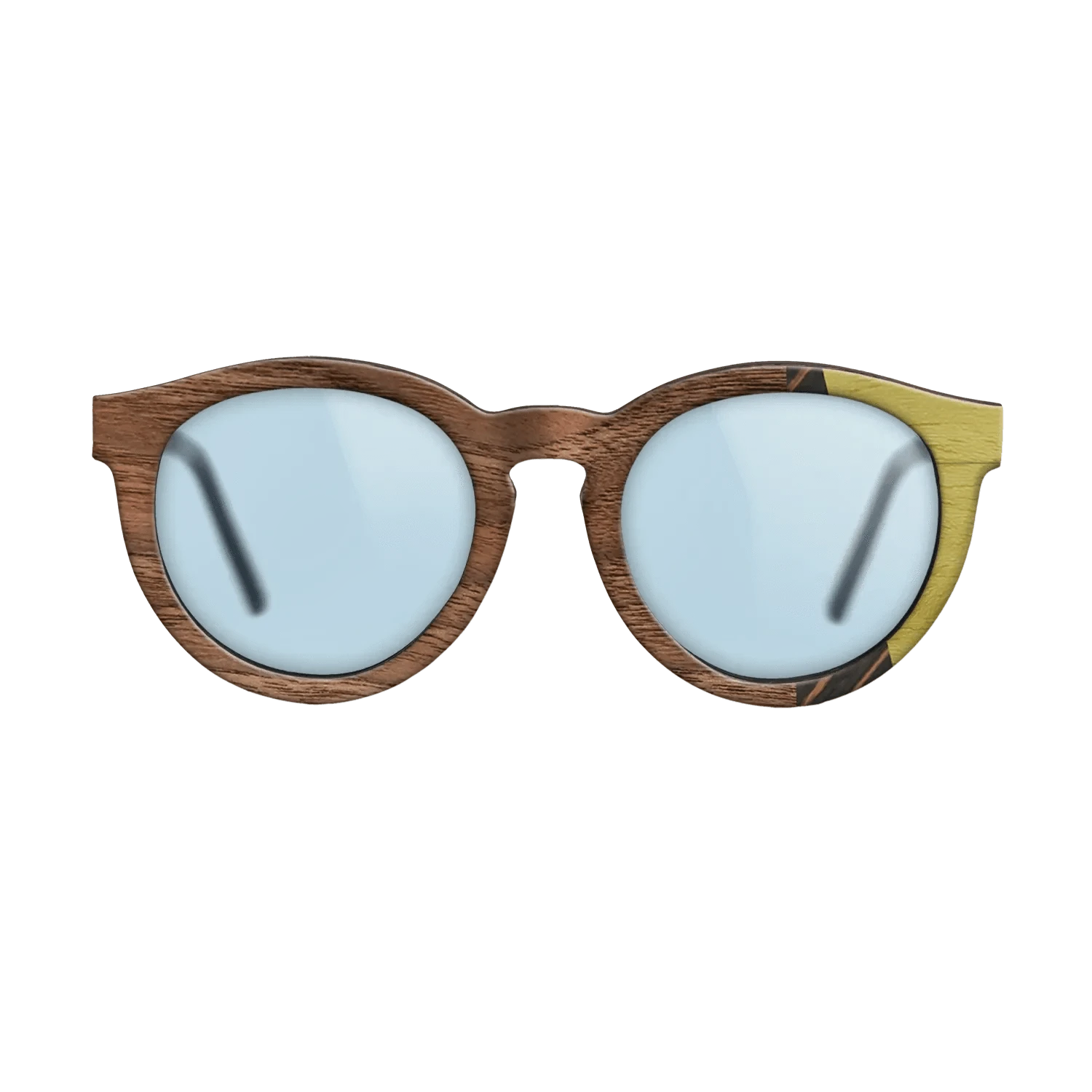 Italian Ebony,Poplar Dyed: Yellow,Walnut: Straight Grain,Walnut Claro Light: Fractal - The Rebel - Round - 1700 - SIRIS wood optic