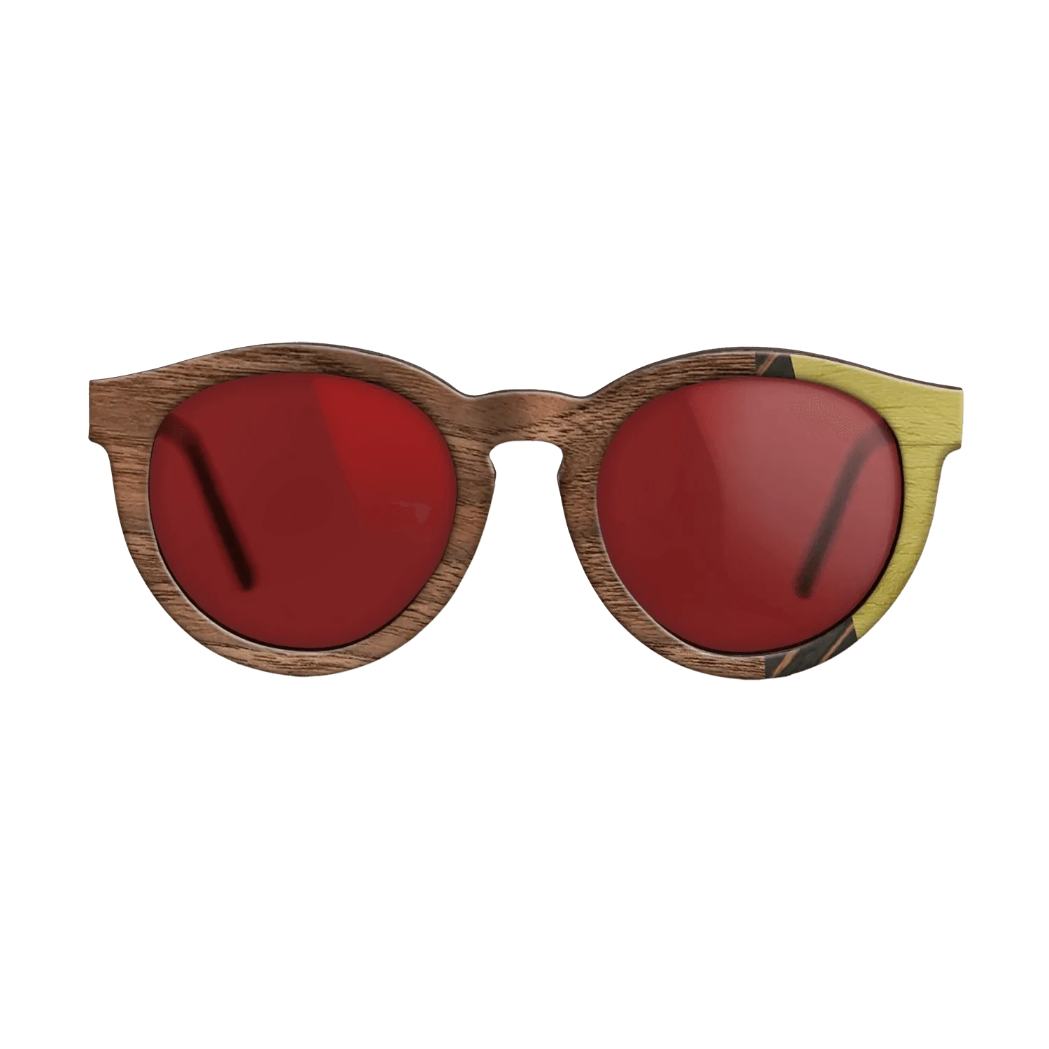 Italian Ebony,Poplar Dyed: Yellow,Walnut: Straight Grain,Walnut Claro Light: Fractal - The Rebel - Round - 1700 - SIRIS wood optic