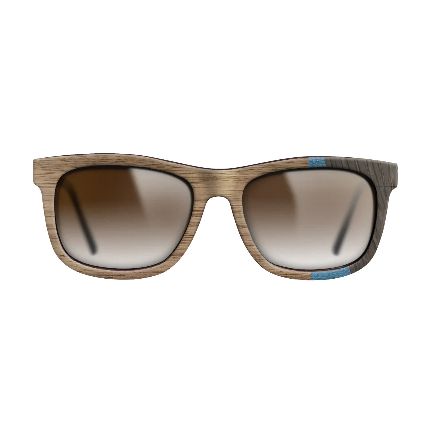 Walnut: Straight Grain,Poplar Dyed: Blue Denim,Fumed Oak: Fractal - The Hero - Square - 1519 - SIRIS wood optic
