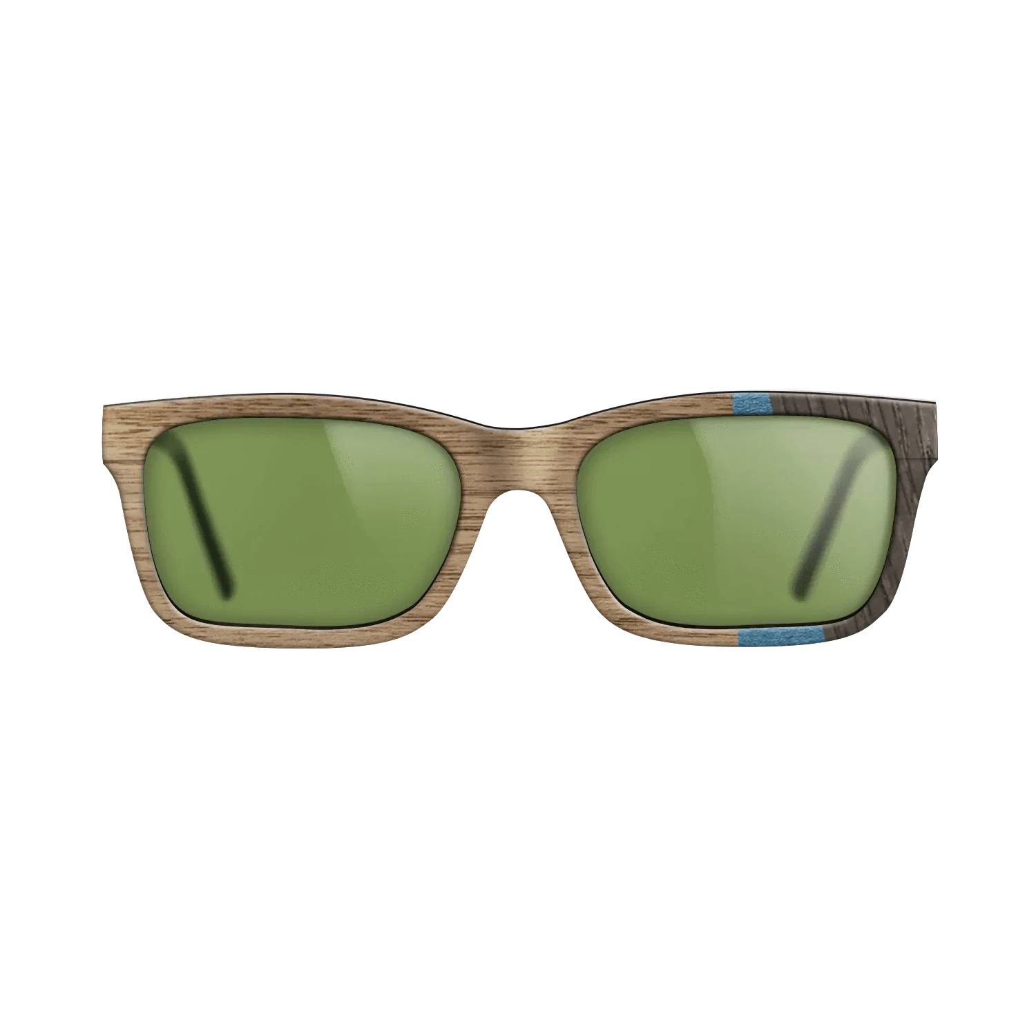 Walnut: Straight Grain,Poplar Dyed: Blue Denim,Fumed Oak: Fractal - The Sage - Rectangle - 1519 - SIRIS wood optic