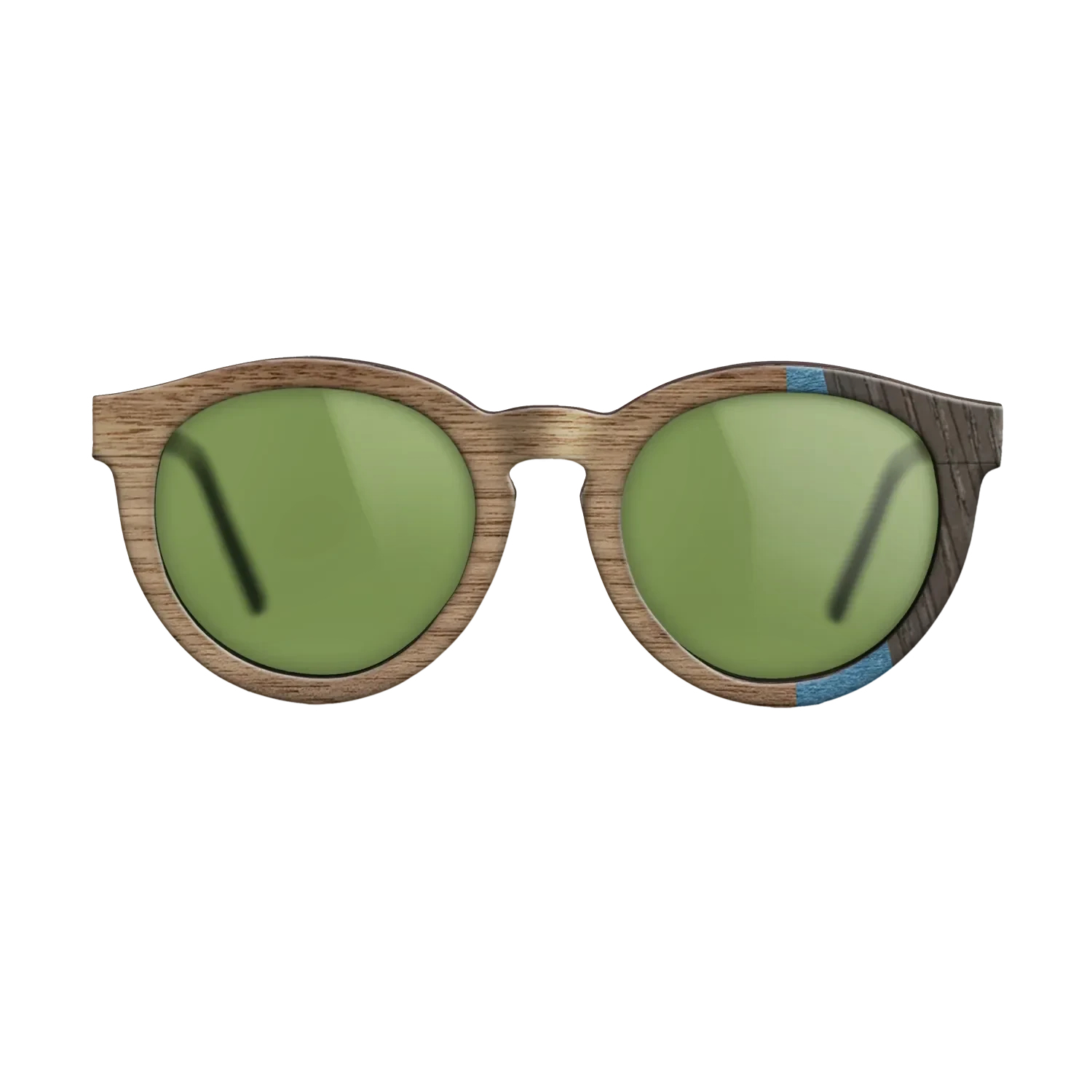 Walnut: Straight Grain,Poplar Dyed: Blue Denim,Fumed Oak: Fractal - The Rebel - Round - 1519 - SIRIS wood optic