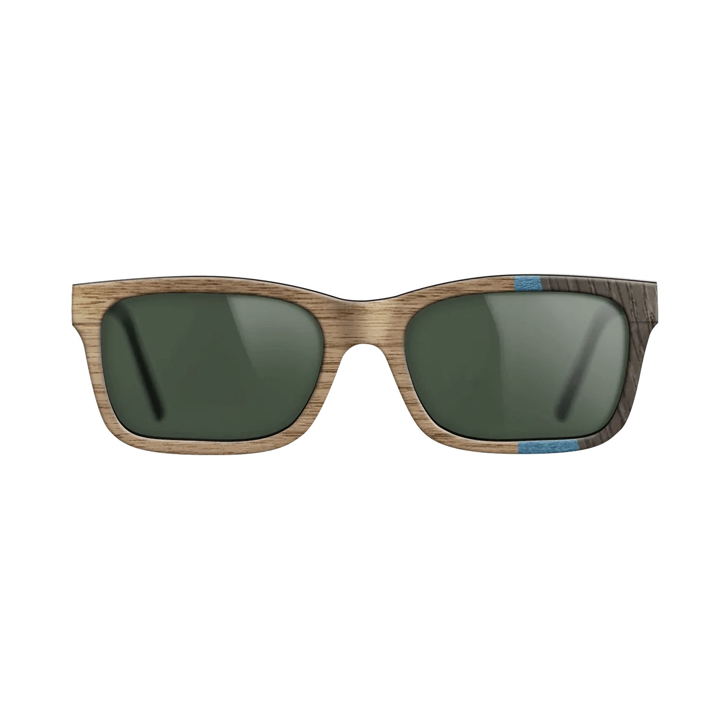 Walnut: Straight Grain,Poplar Dyed: Blue Denim,Fumed Oak: Fractal - The Sage - Rectangle - 1519 - SIRIS wood optic