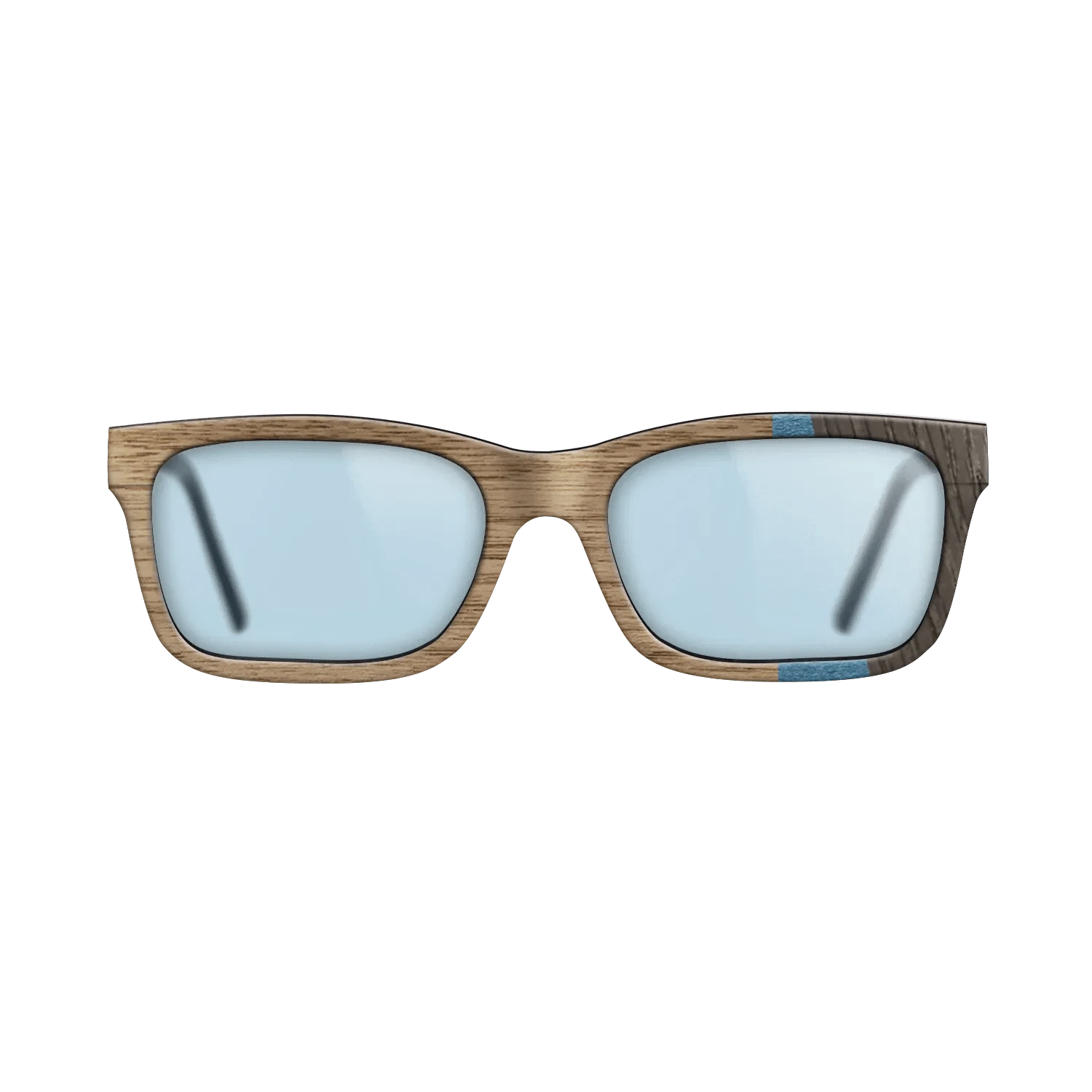 Walnut: Straight Grain,Poplar Dyed: Blue Denim,Fumed Oak: Fractal - The Sage - Rectangle - 1519 - SIRIS wood optic