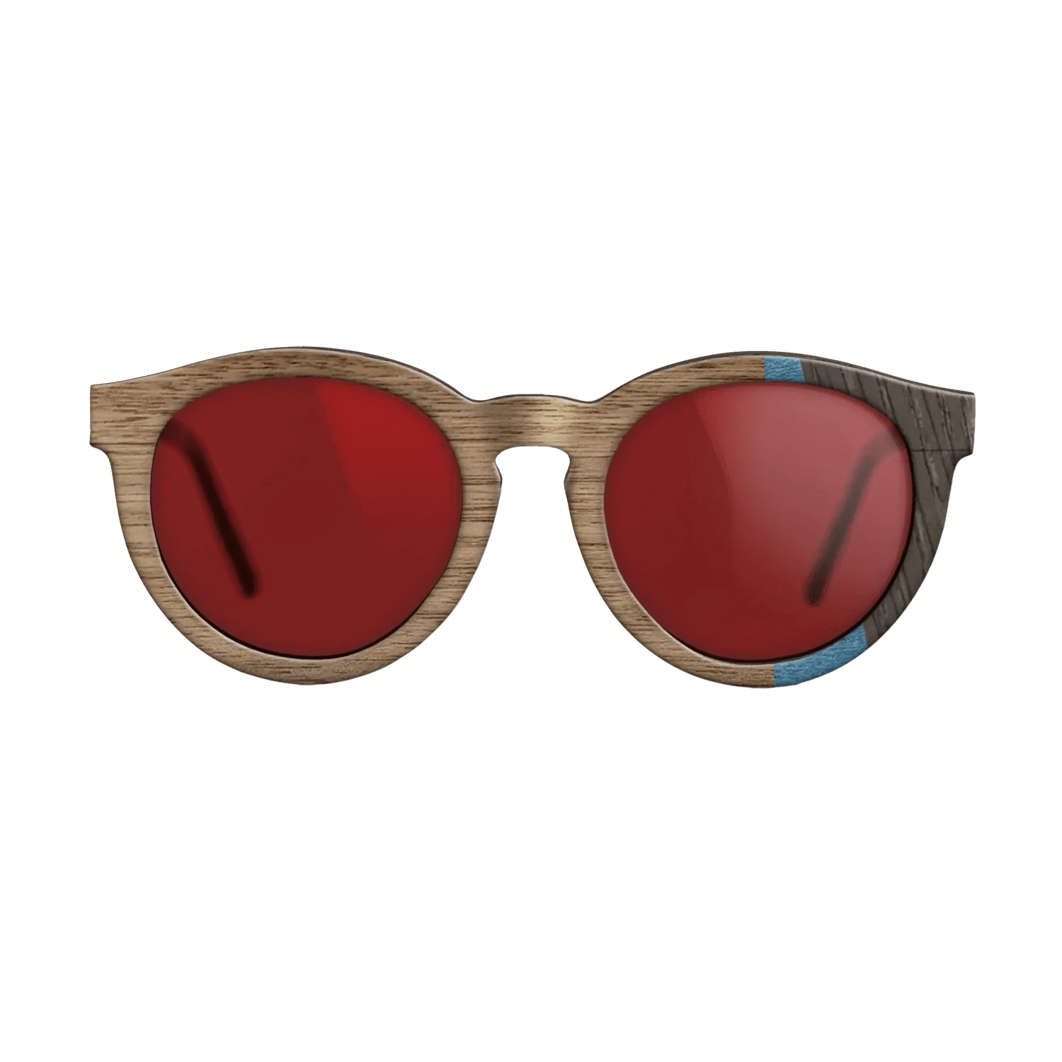 Walnut: Straight Grain,Poplar Dyed: Blue Denim,Fumed Oak: Fractal - The Rebel - Round - 1519 - SIRIS wood optic