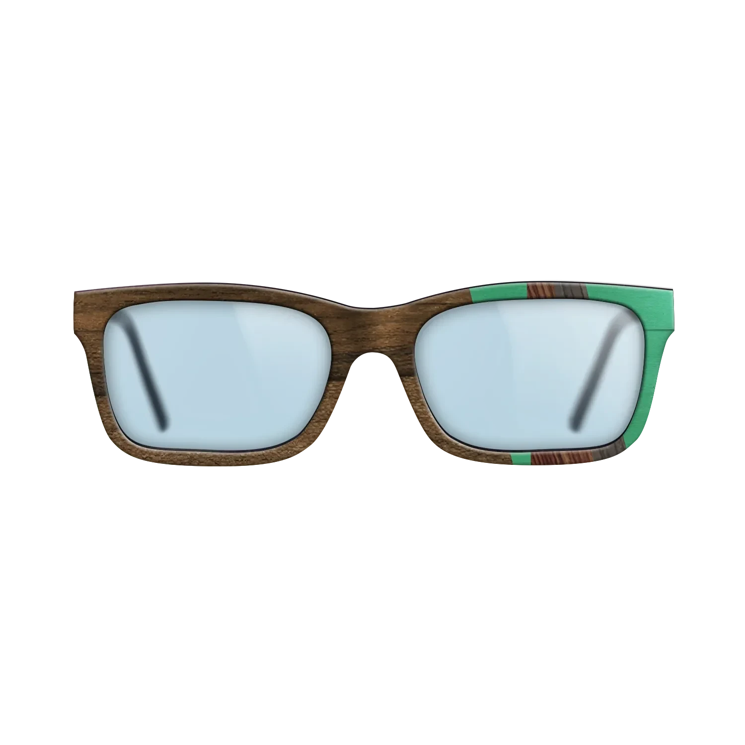 Ziricote Dark Quartered,Poplar Dyed: Green,Kingwood,Fumed Oak,Walnut: Straight Grain: Fractal - The Sage - Rectangle - 1479 - SIRIS wood optic
