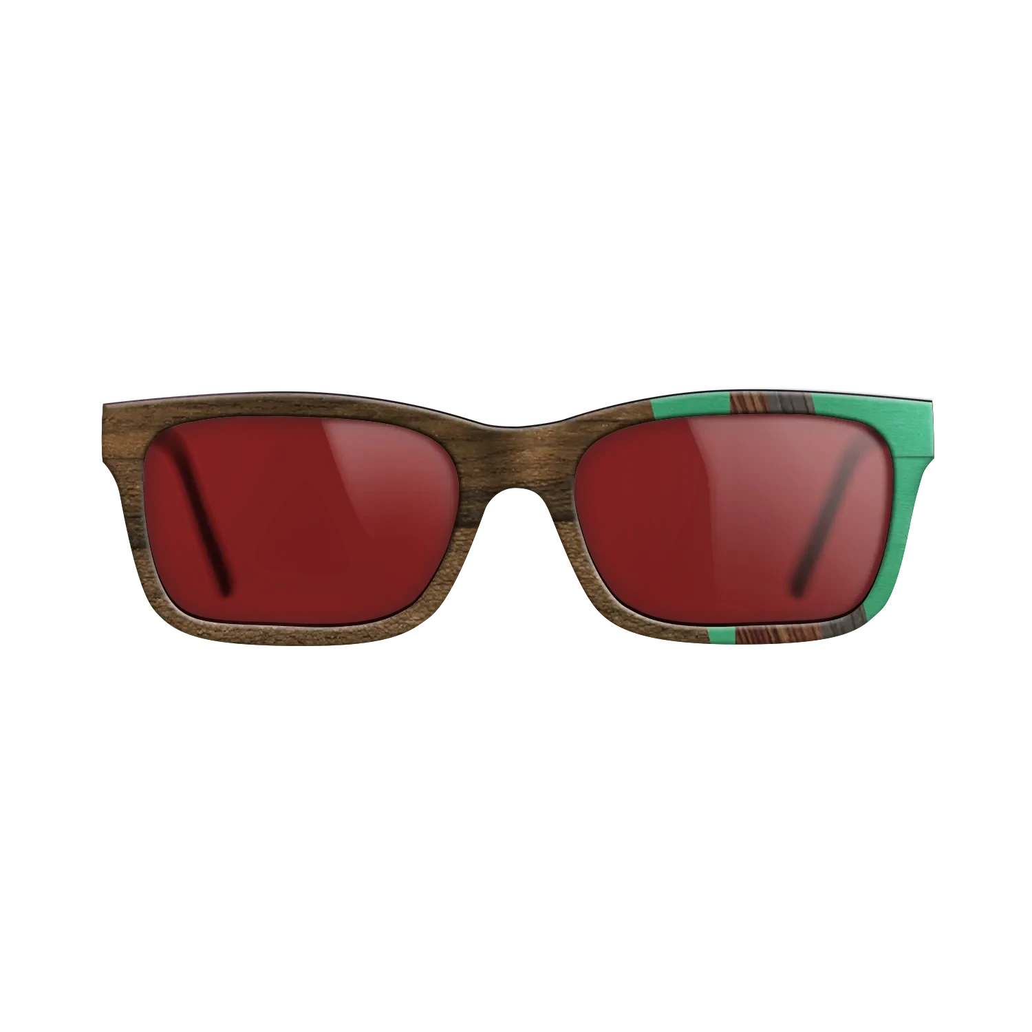 Ziricote Dark Quartered,Poplar Dyed: Green,Kingwood,Fumed Oak,Walnut: Straight Grain: Fractal - The Sage - Rectangle - 1479 - SIRIS wood optic