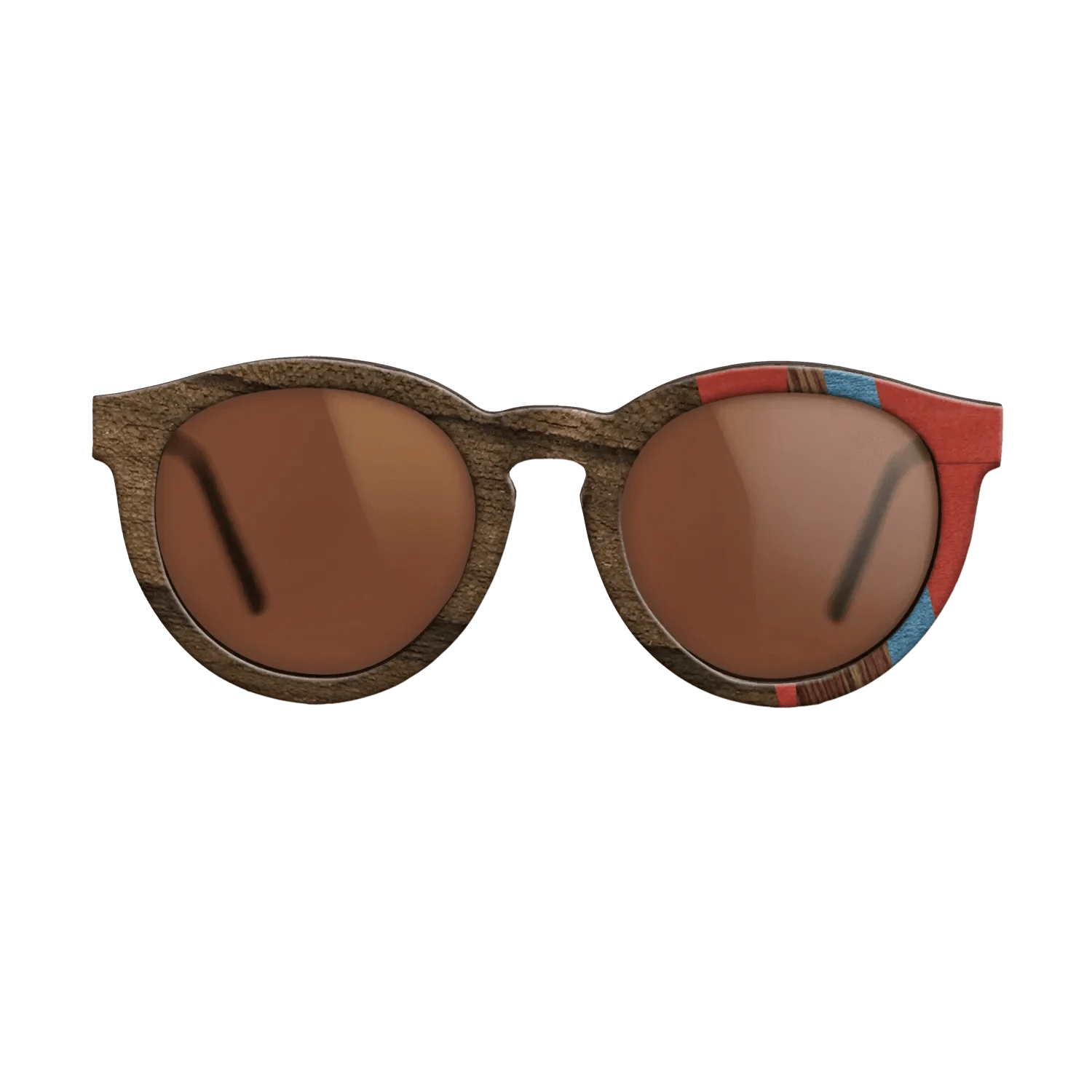 Walnut: Straight Grain,Ziricote Dark Quartered,Poplar Dyed: Blue Denim,Poplar Dyed: Red,Kingwood: Fractal - The Rebel - Round - 1214 - SIRIS wood optic