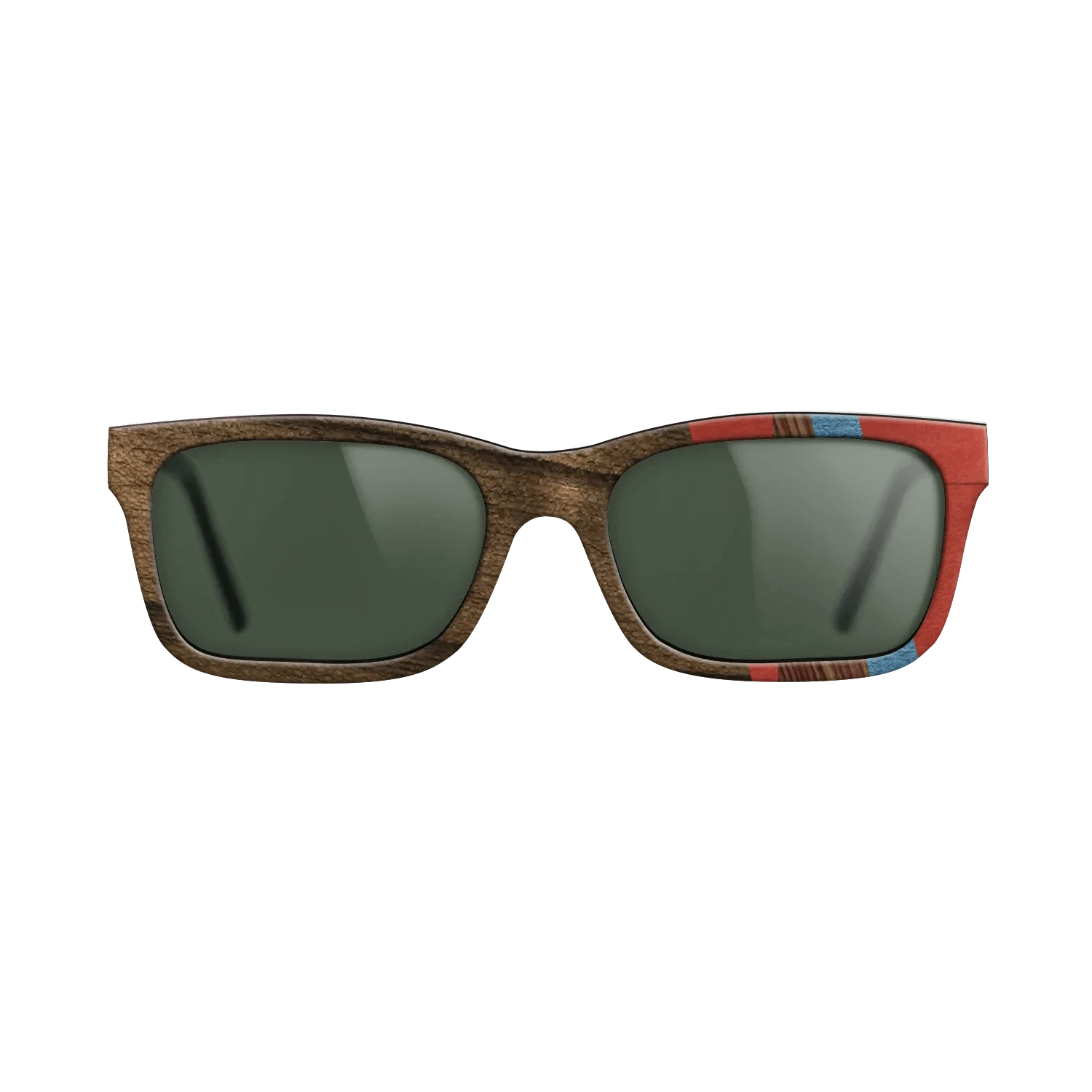 Walnut: Straight Grain,Ziricote Dark Quartered,Poplar Dyed: Blue Denim,Poplar Dyed: Red,Kingwood: Fractal - The Sage - Rectangle - 1214 - SIRIS wood optic