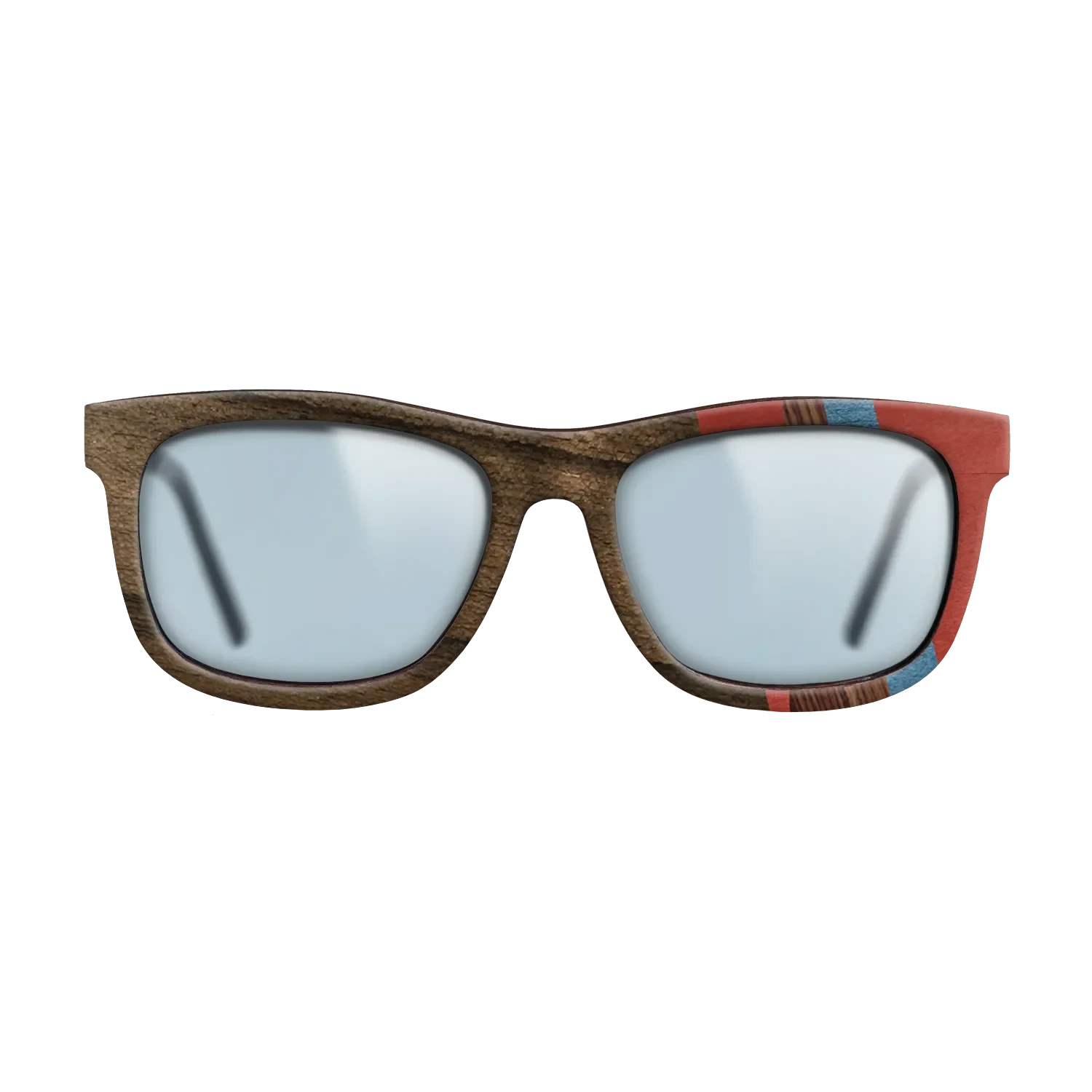 Walnut: Straight Grain,Ziricote Dark Quartered,Poplar Dyed: Blue Denim,Poplar Dyed: Red,Kingwood: Fractal - The Hero - Square - 1214 - SIRIS wood optic