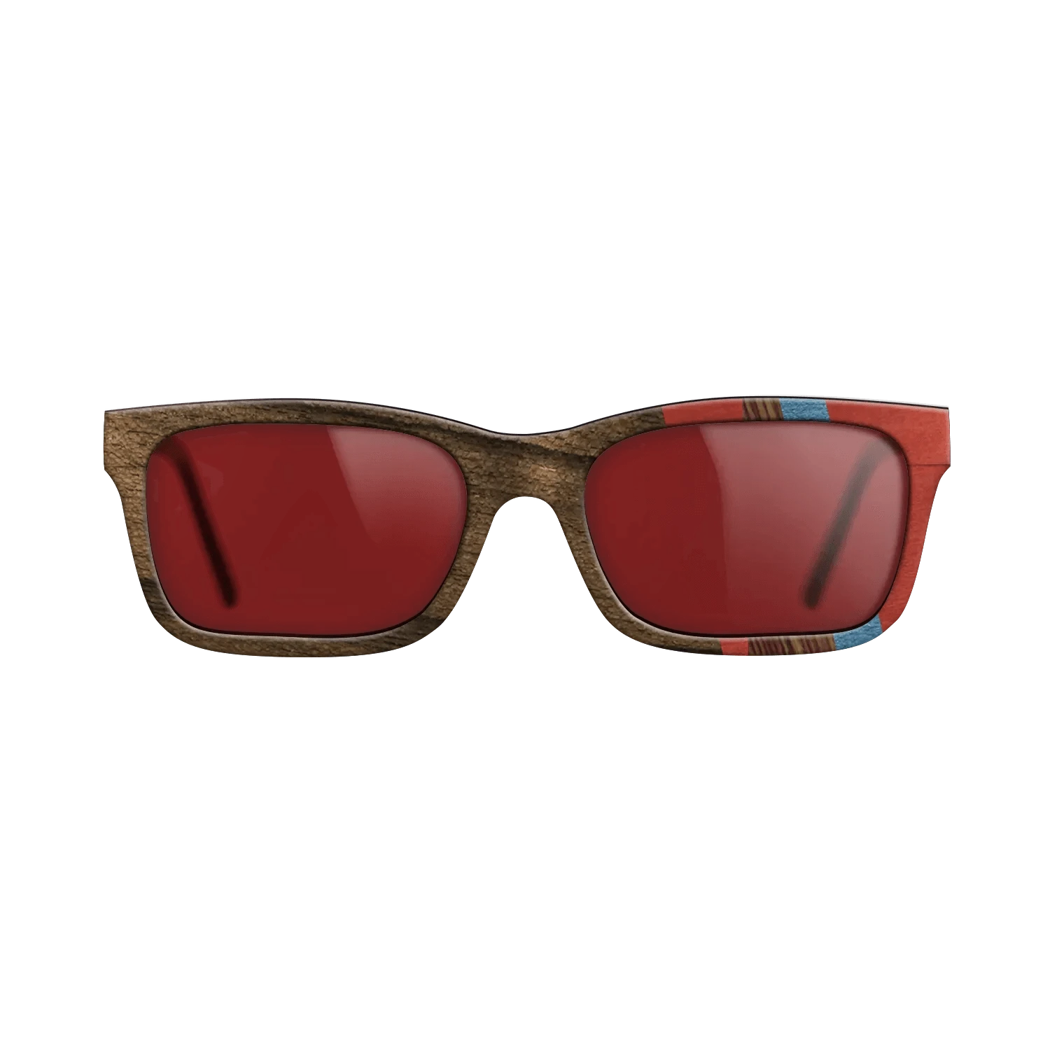 Walnut: Straight Grain,Ziricote Dark Quartered,Poplar Dyed: Blue Denim,Poplar Dyed: Red,Kingwood: Fractal - The Sage - Rectangle - 1214 - SIRIS wood optic