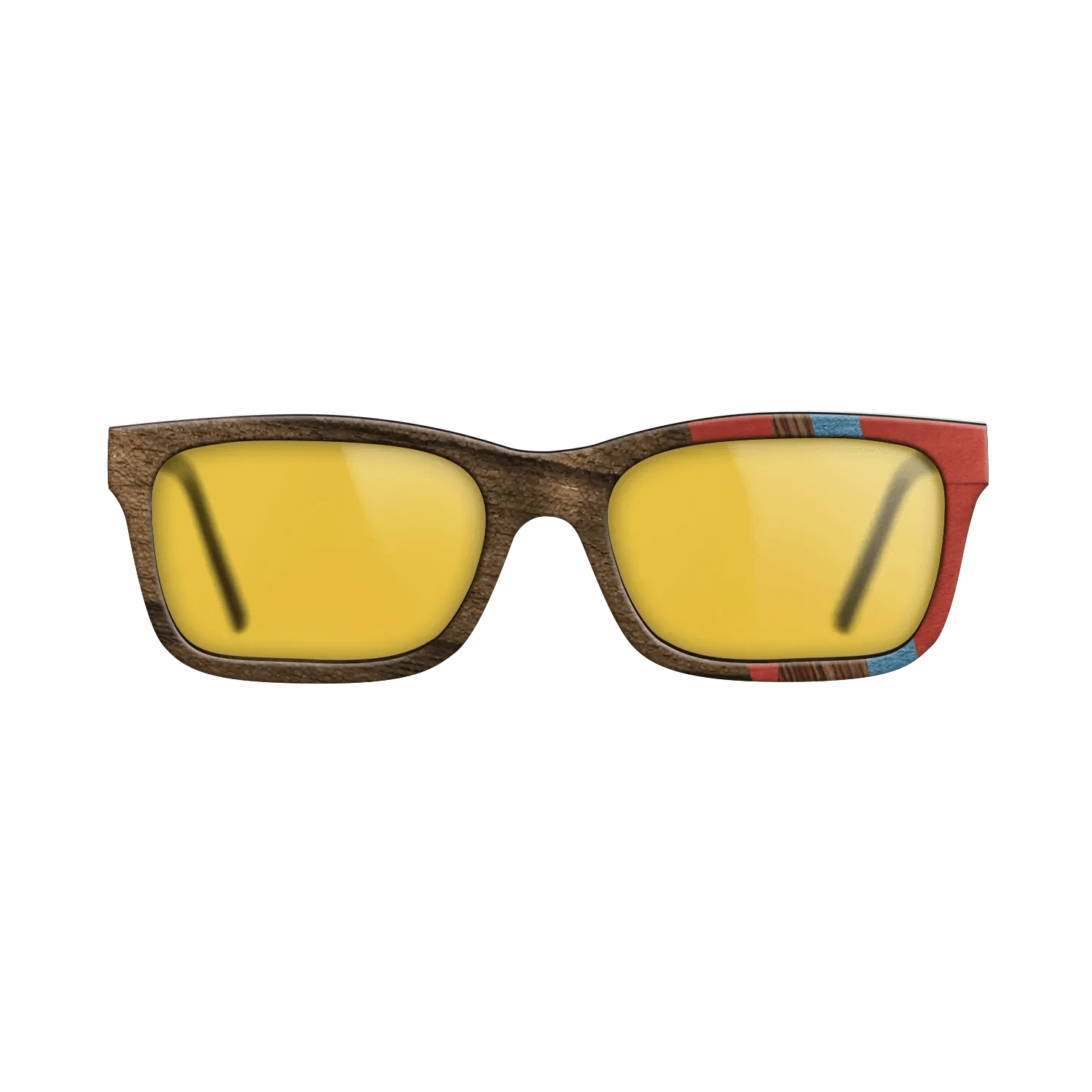 Walnut: Straight Grain,Ziricote Dark Quartered,Poplar Dyed: Blue Denim,Poplar Dyed: Red,Kingwood: Fractal - The Sage - Rectangle - 1214 - SIRIS wood optic