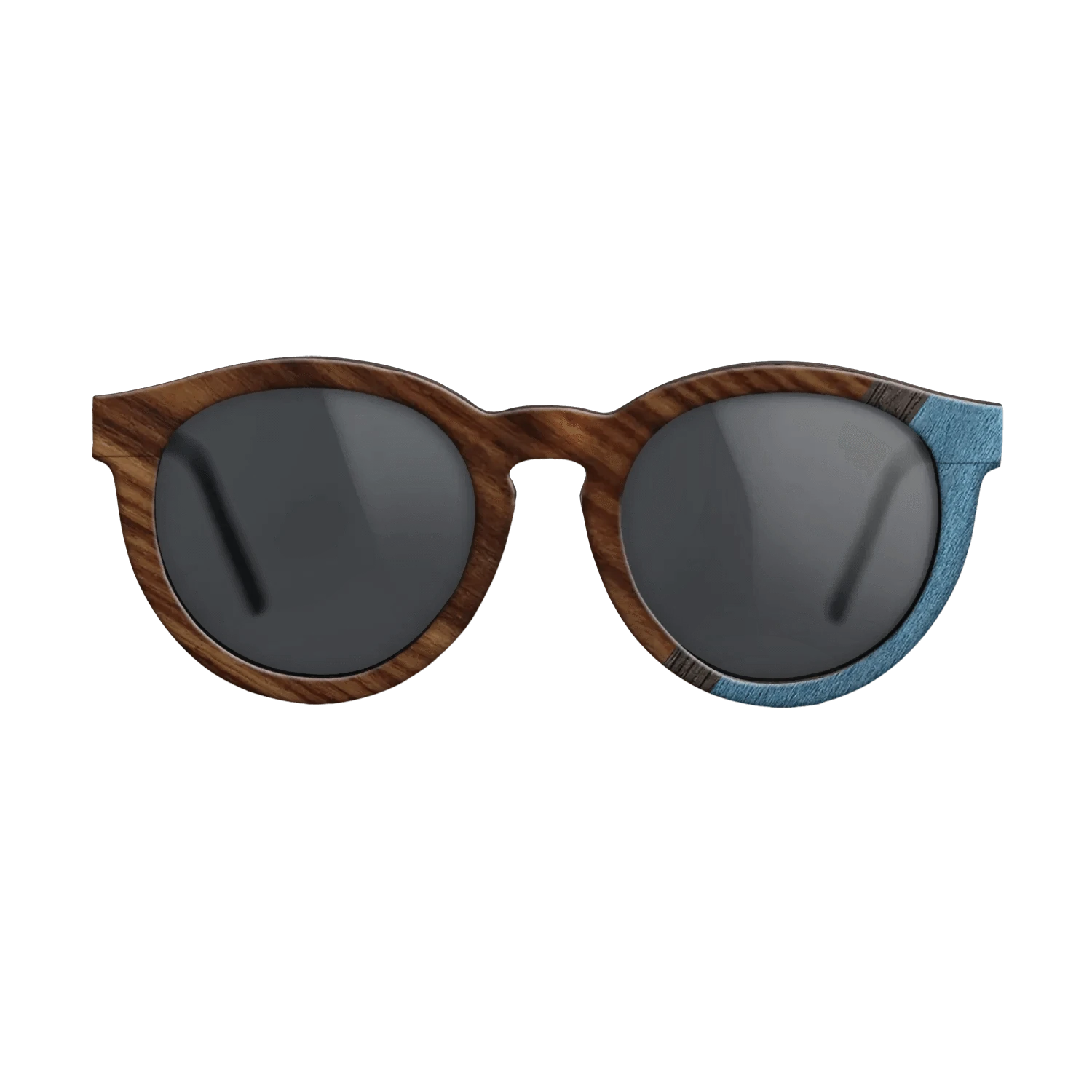 Walnut: Straight Grain,Santos Rosewood Dark,Poplar Dyed: Blue Denim,Fumed Oak: Angle Cut - The Rebel - Round - 706 - SIRIS wood optic