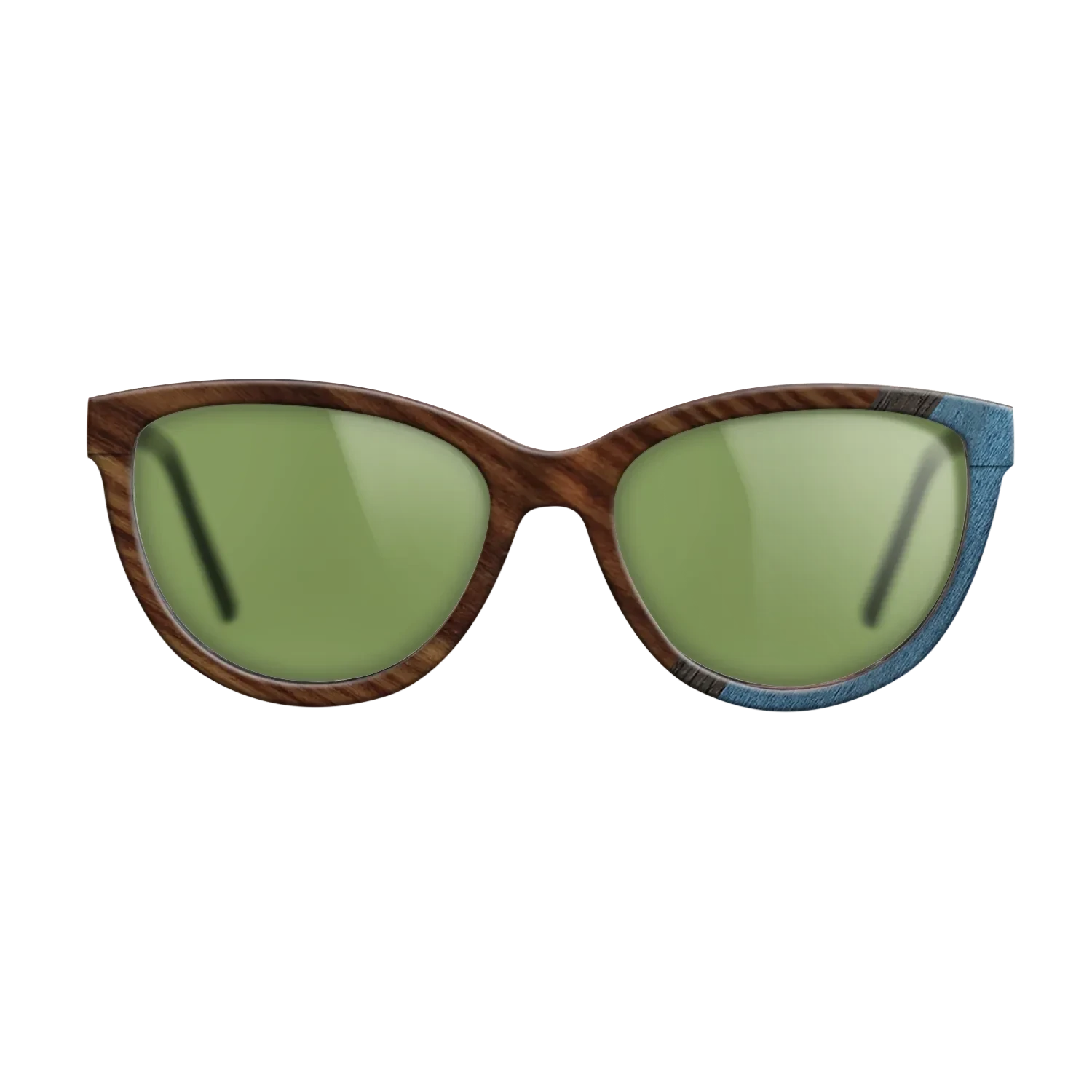 Walnut: Straight Grain,Santos Rosewood Dark,Poplar Dyed: Blue Denim,Fumed Oak: Angle Cut - The Maiden - Cat - 706 - SIRIS wood optic