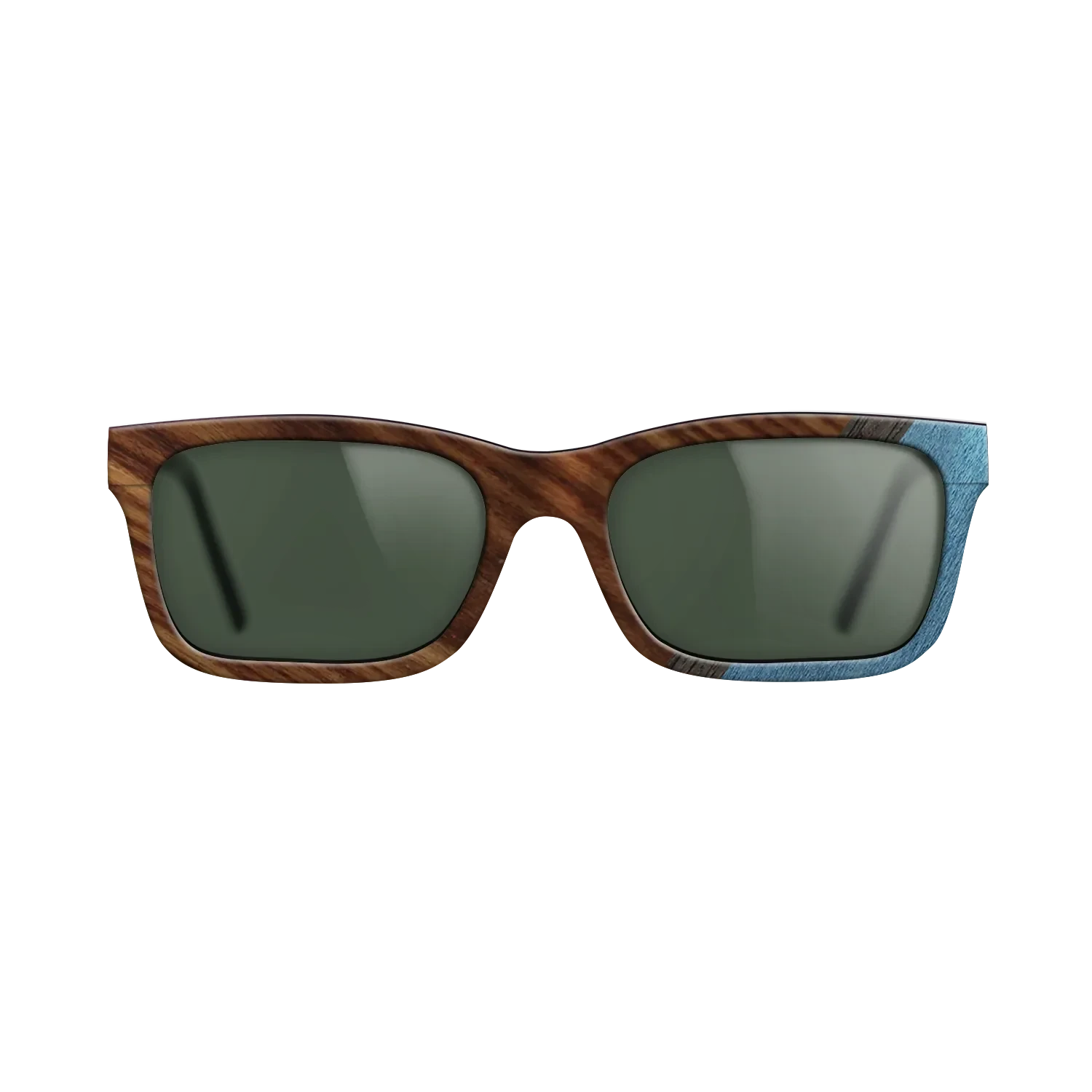 Walnut: Straight Grain,Santos Rosewood Dark,Poplar Dyed: Blue Denim,Fumed Oak: Angle Cut - The Sage - Rectangle - 706 - SIRIS wood optic
