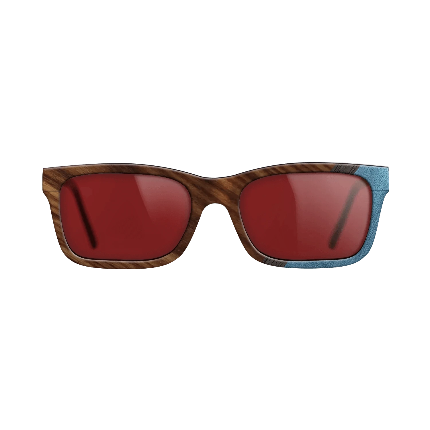 Walnut: Straight Grain,Santos Rosewood Dark,Poplar Dyed: Blue Denim,Fumed Oak: Angle Cut - The Sage - Rectangle - 706 - SIRIS wood optic