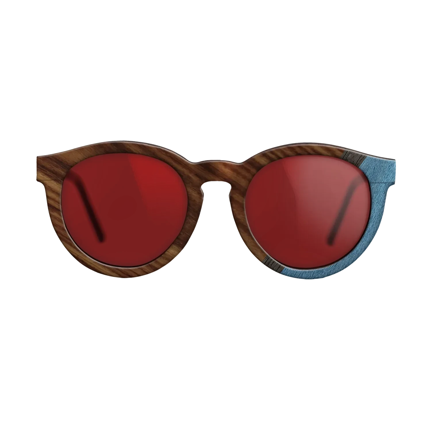 Walnut: Straight Grain,Santos Rosewood Dark,Poplar Dyed: Blue Denim,Fumed Oak: Angle Cut - The Rebel - Round - 706 - SIRIS wood optic