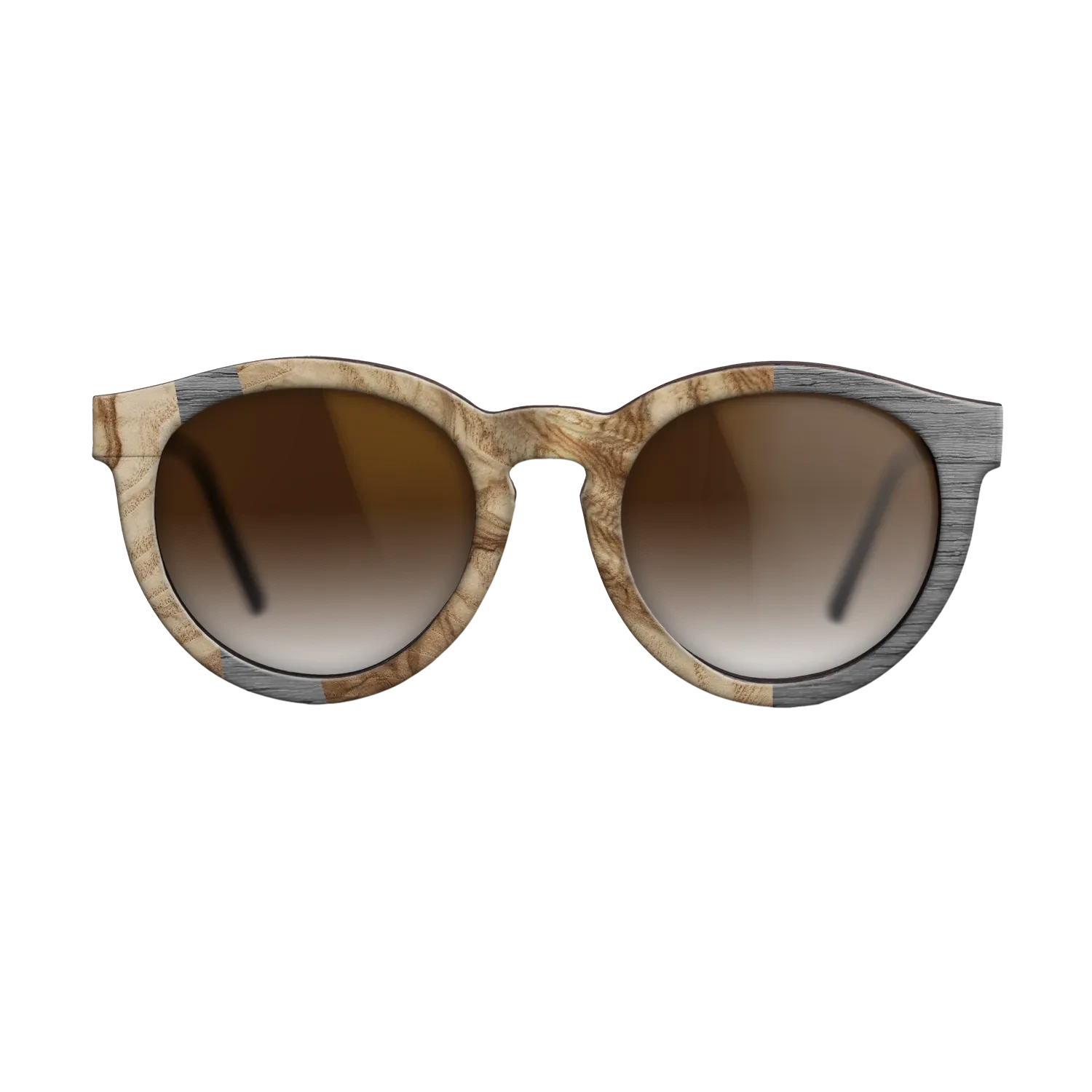 Olive Burl,Poplar Dyed: Grey: Wedge - The Rebel - Round - 1646 - SIRIS wood optic