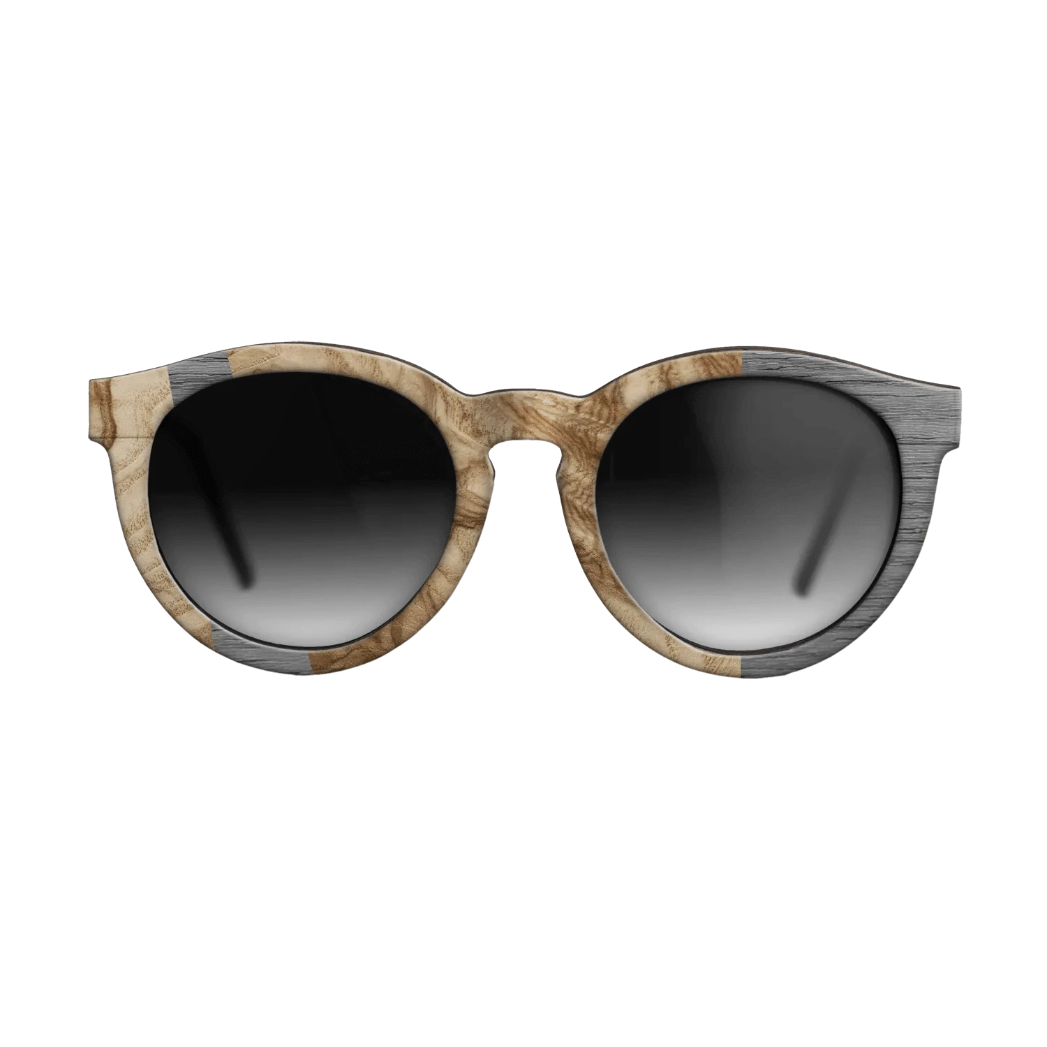Olive Burl,Poplar Dyed: Grey: Wedge - The Rebel - Round - 1646 - SIRIS wood optic