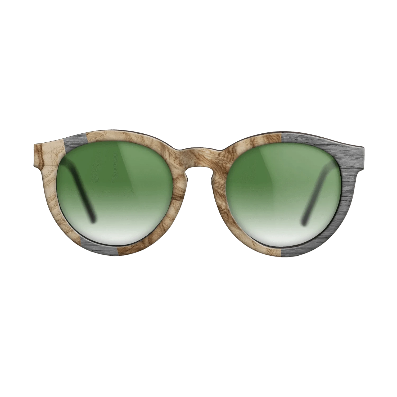 Olive Burl,Poplar Dyed: Grey: Wedge - The Rebel - Round - 1646 - SIRIS wood optic