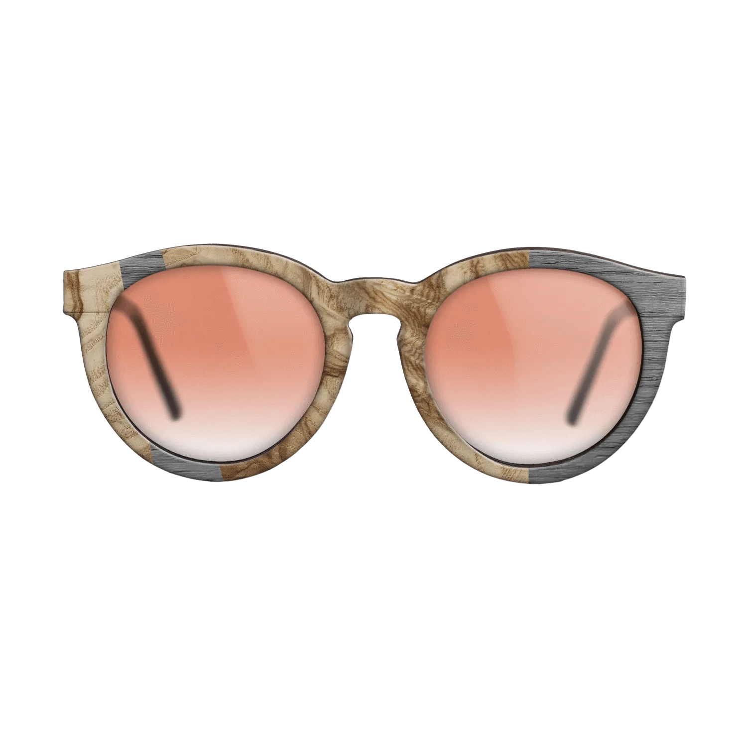 Olive Burl,Poplar Dyed: Grey: Wedge - The Rebel - Round - 1646 - SIRIS wood optic