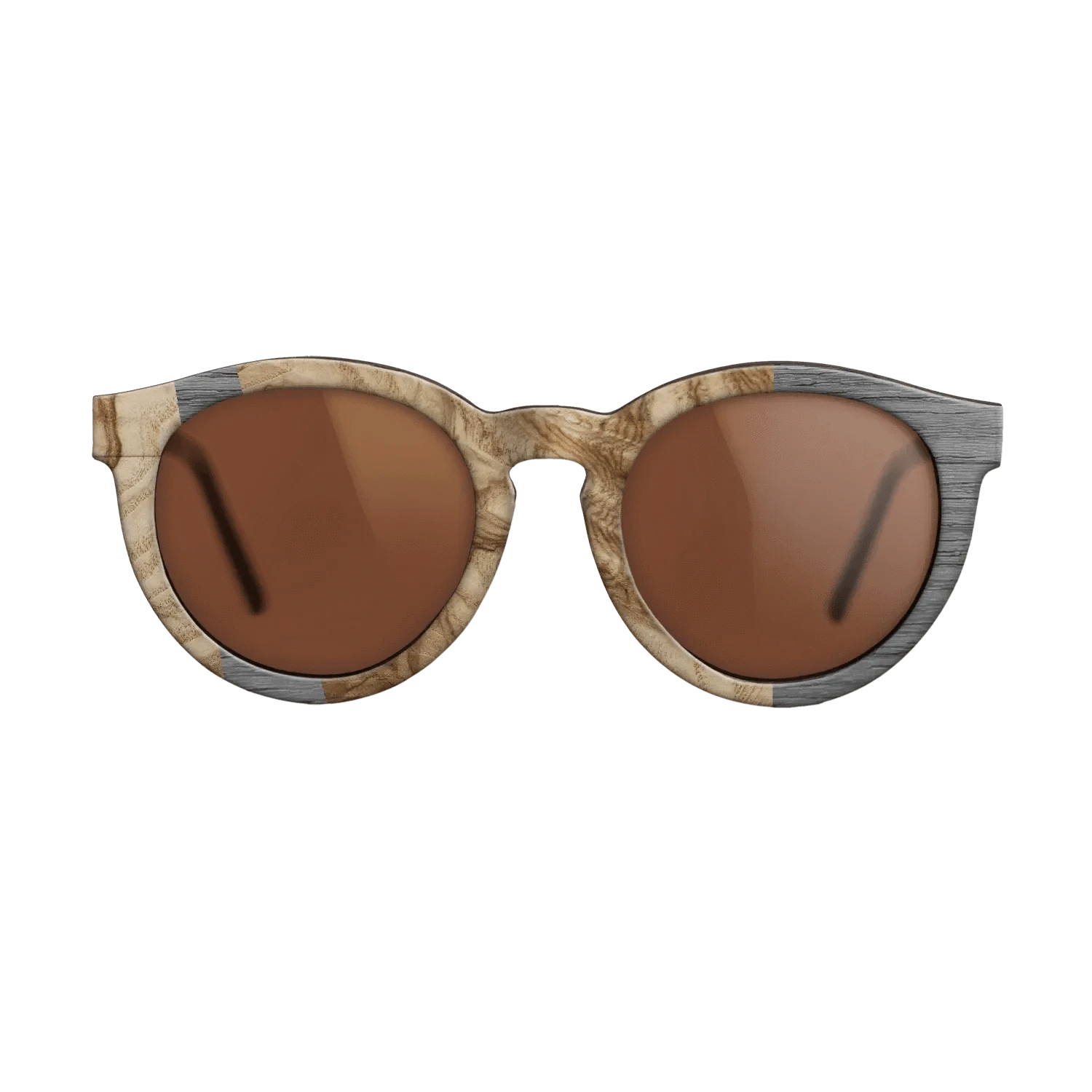 Olive Burl,Poplar Dyed: Grey: Wedge - The Rebel - Round - 1646 - SIRIS wood optic