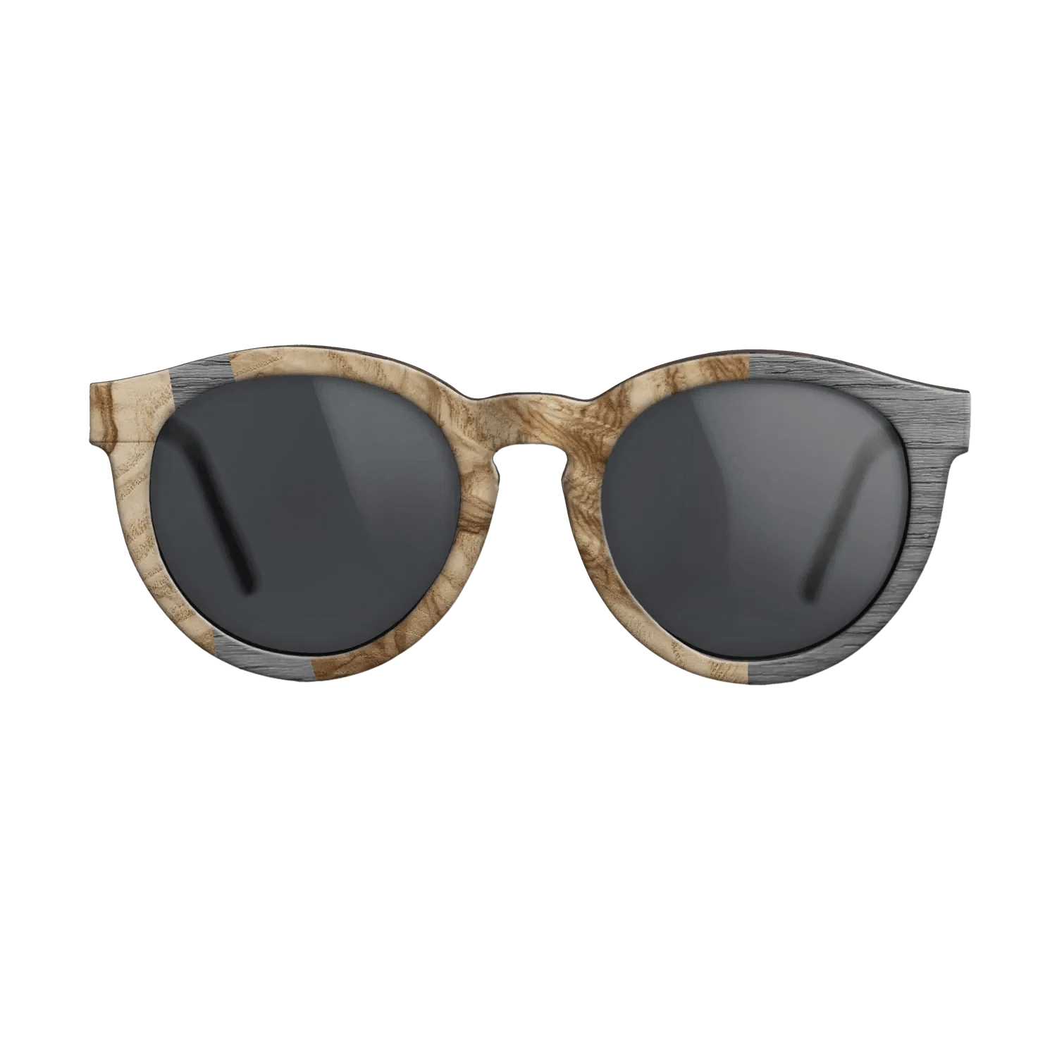 Olive Burl,Poplar Dyed: Grey: Wedge - The Rebel - Round - 1646 - SIRIS wood optic