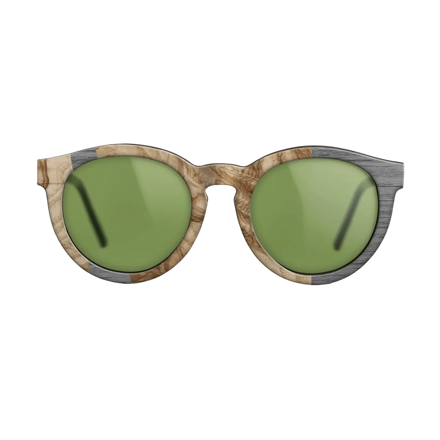 Olive Burl,Poplar Dyed: Grey: Wedge - The Rebel - Round - 1646 - SIRIS wood optic
