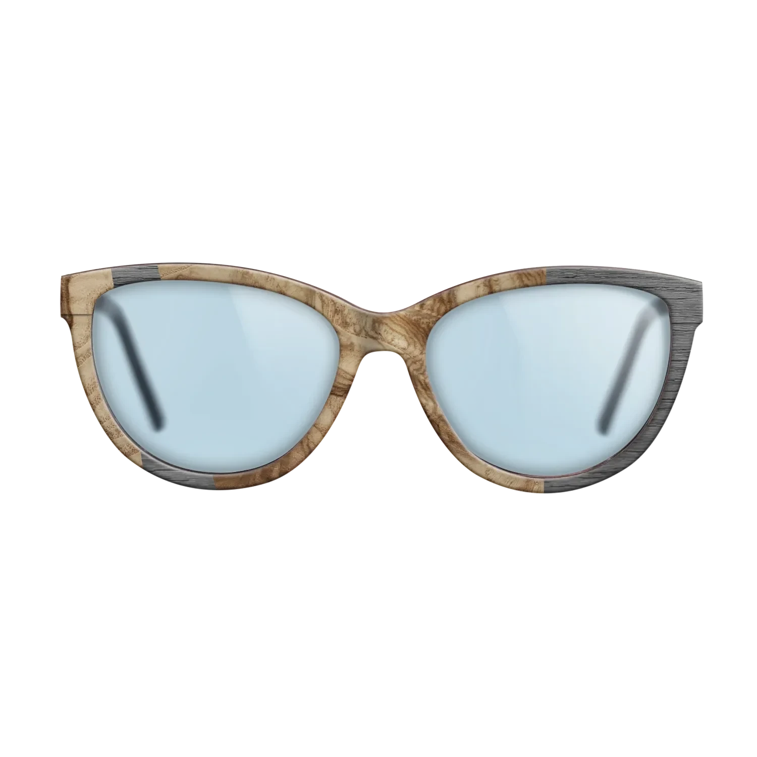 Olive Burl,Poplar Dyed: Grey: Wedge - The Maiden - Cat - 1646 - SIRIS wood optic