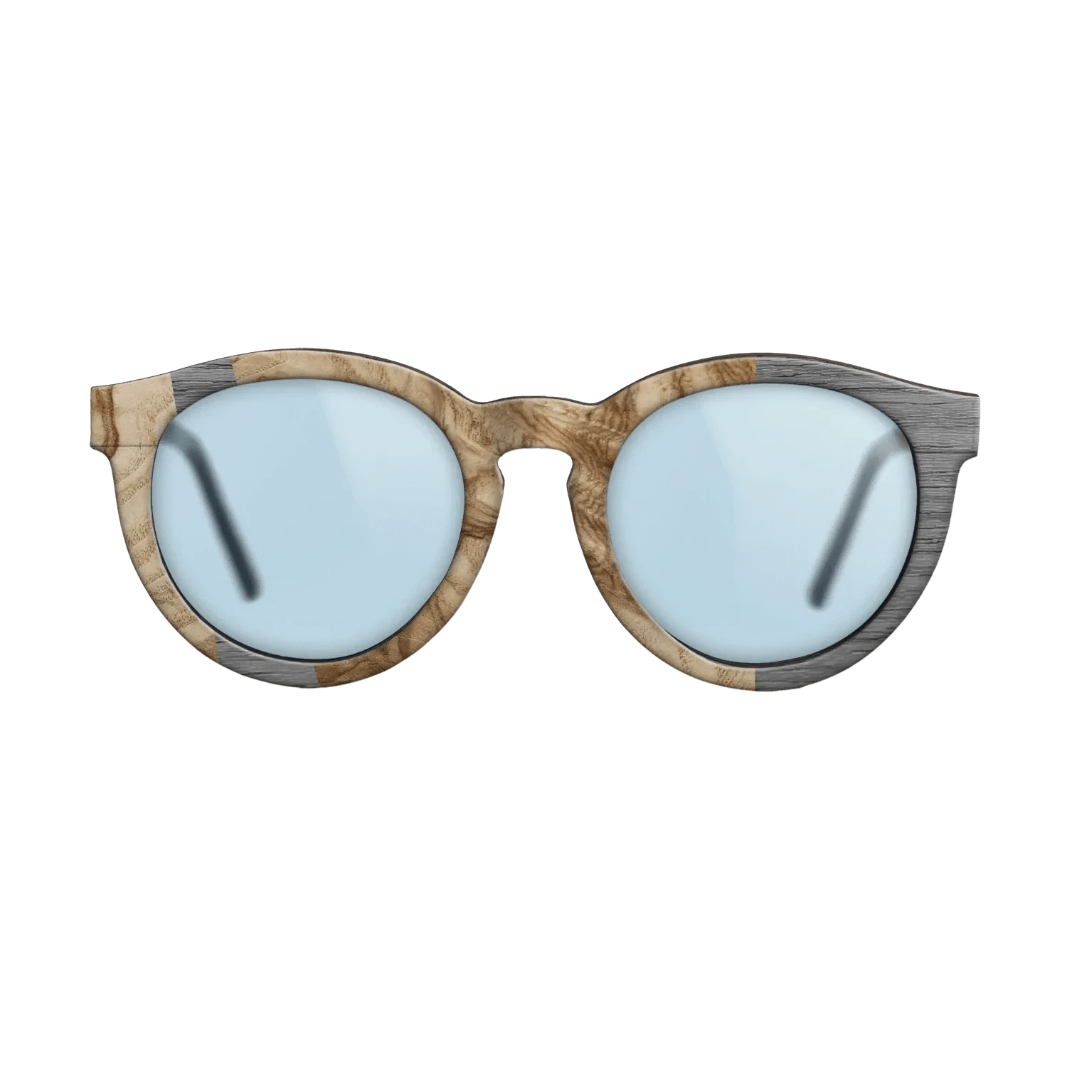 Olive Burl,Poplar Dyed: Grey: Wedge - The Rebel - Round - 1646 - SIRIS wood optic