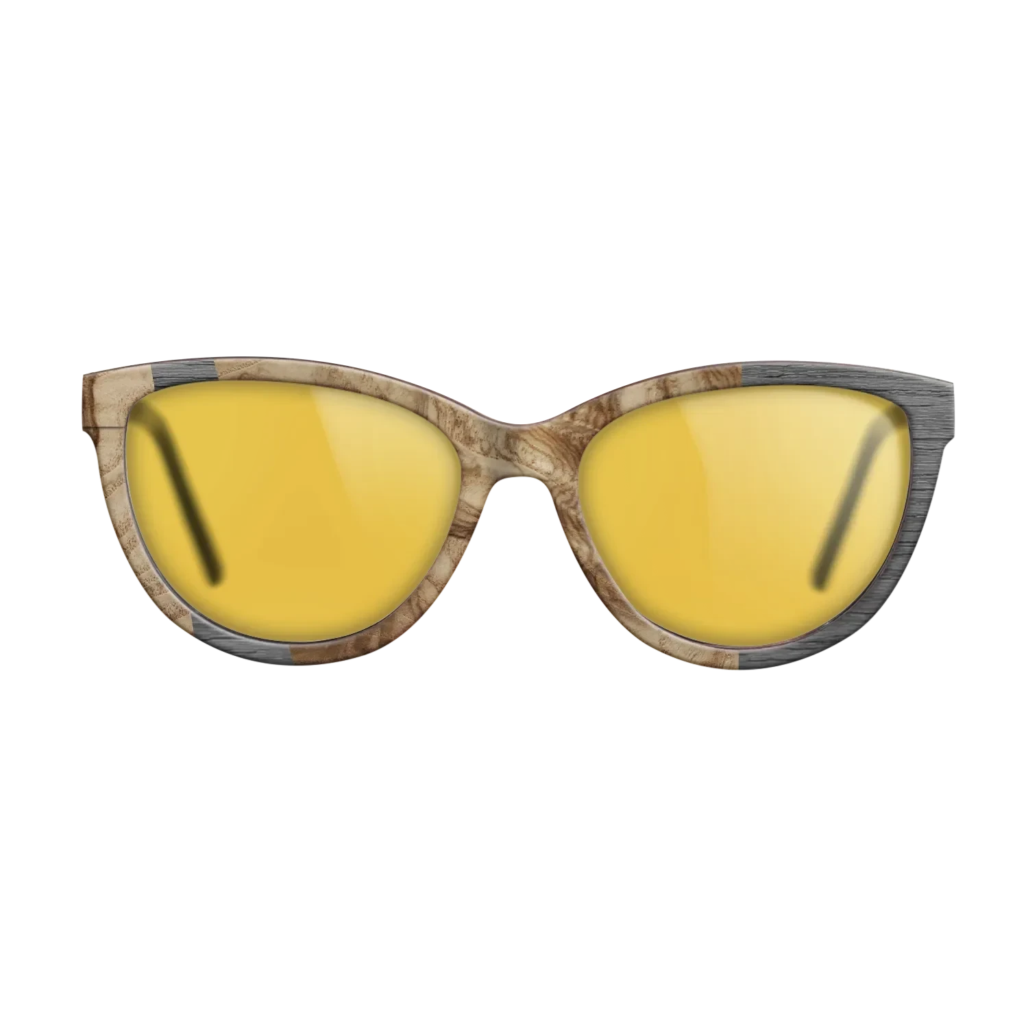 Olive Burl,Poplar Dyed: Grey: Wedge - The Maiden - Cat - 1646 - SIRIS wood optic
