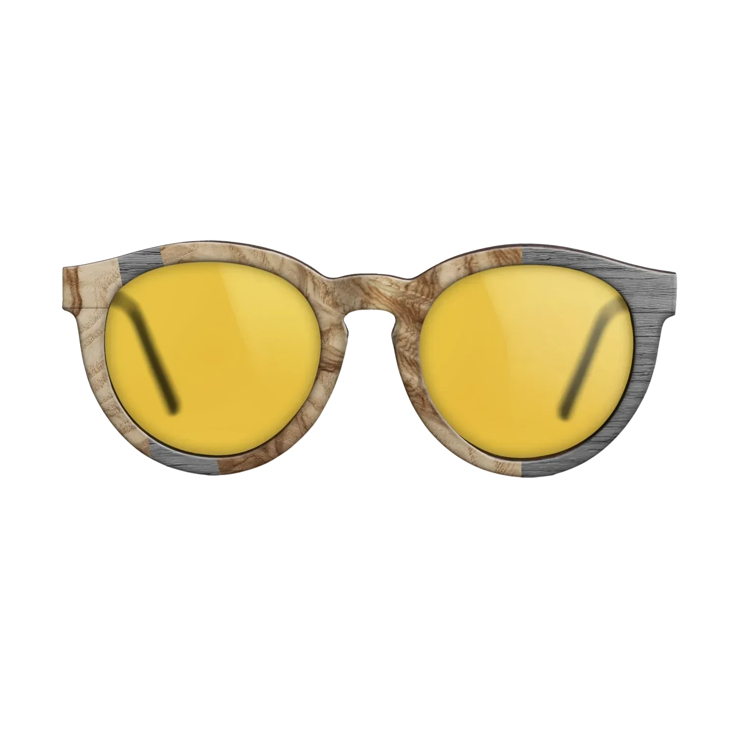 Olive Burl,Poplar Dyed: Grey: Wedge - The Rebel - Round - 1646 - SIRIS wood optic