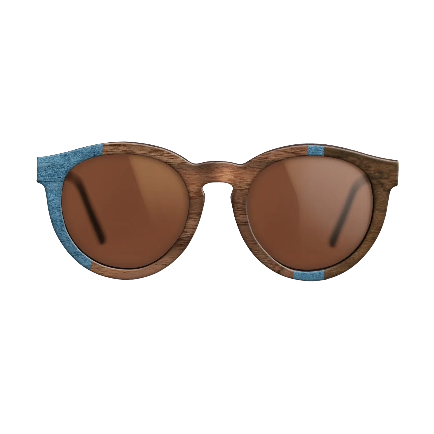 Walnut Claro Dark,Poplar Dyed: Blue Denim,Ziricote Dark Quartered: Wedge - The Rebel - Round - 1708 - SIRIS wood optic