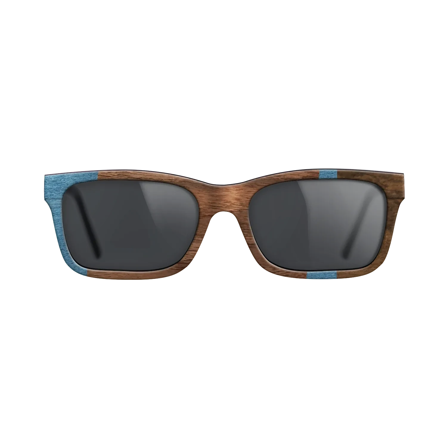 Walnut Claro Dark,Poplar Dyed: Blue Denim,Ziricote Dark Quartered: Wedge - The Sage - Rectangle - 1708 - SIRIS wood optic