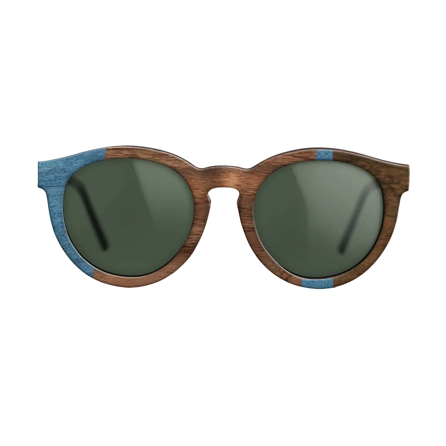 Walnut Claro Dark,Poplar Dyed: Blue Denim,Ziricote Dark Quartered: Wedge - The Rebel - Round - 1708 - SIRIS wood optic