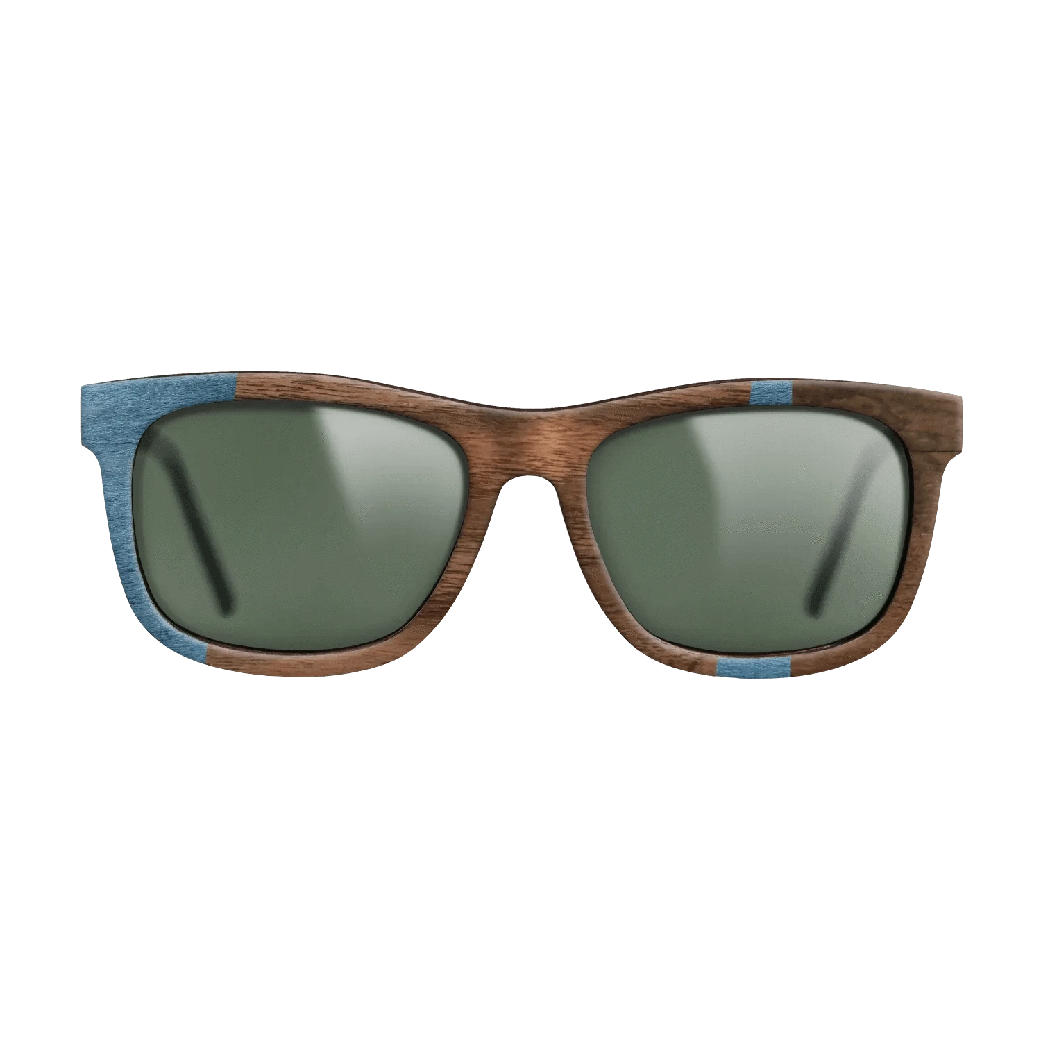 Walnut Claro Dark,Poplar Dyed: Blue Denim,Ziricote Dark Quartered: Wedge - The Hero - Square - 1708 - SIRIS wood optic